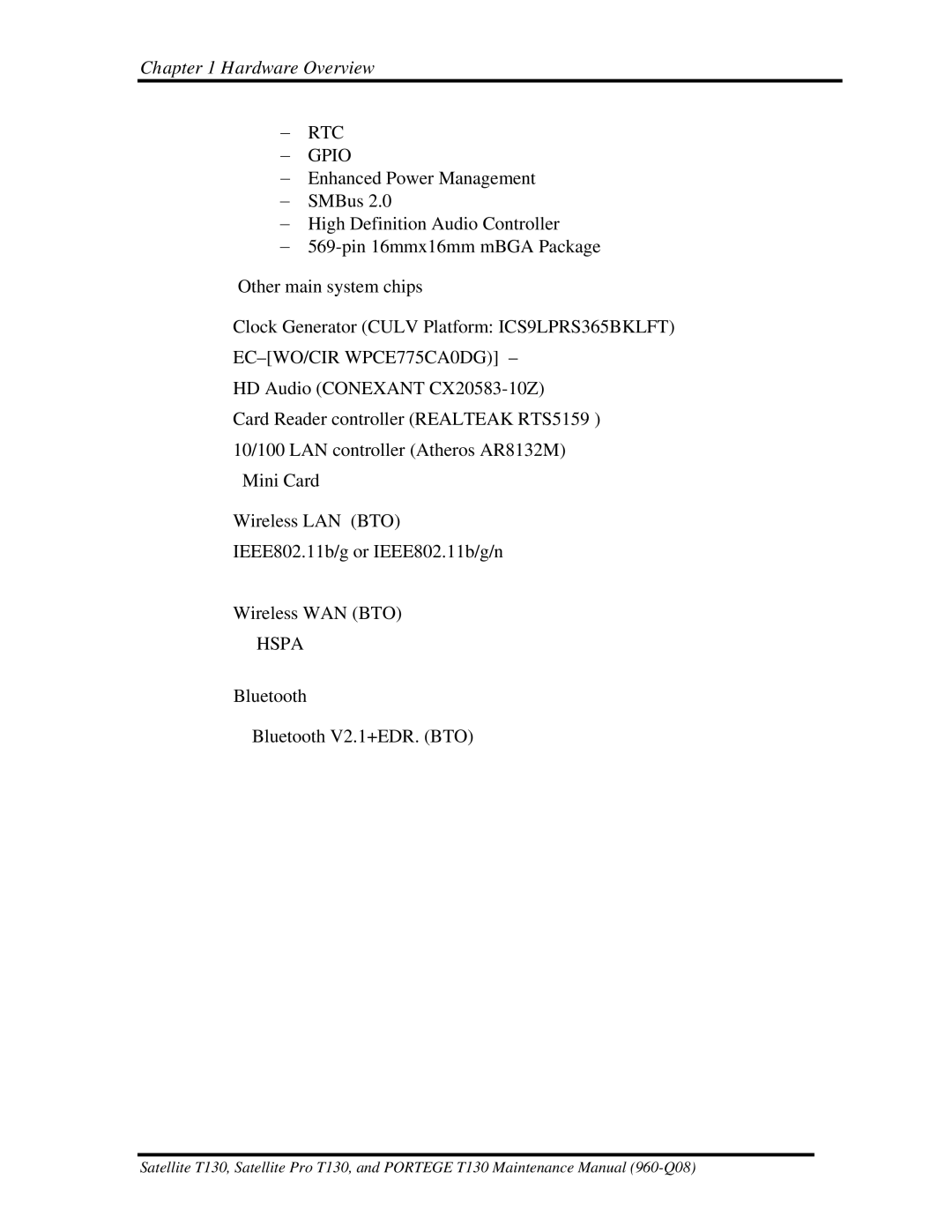 Toshiba PROT130 manual RTC − Gpio 