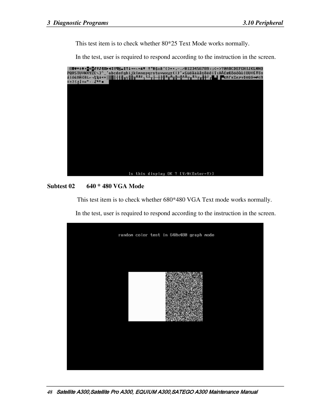 Toshiba PSAGCX, PSAGFX, PSAGBX, PSAGAX, PSAGQX, PSAGRX, PSAGVX, PSAG9X, PSAGUX, PSAGEX, PSAGDX manual Subtest 02 640 * 480 VGA Mode 