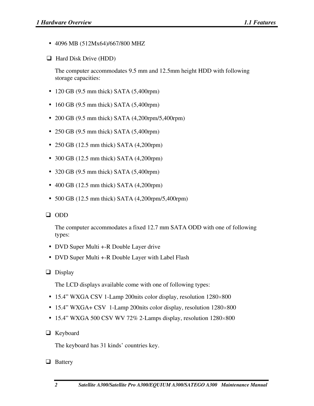 Toshiba PSAG9X, PSAGFX, PSAGBX, PSAGAX, PSAGQX, PSAGRX, PSAGCX, PSAGVX, PSAGUX, PSAGEX, PSAGDX manual ‰ Odd 