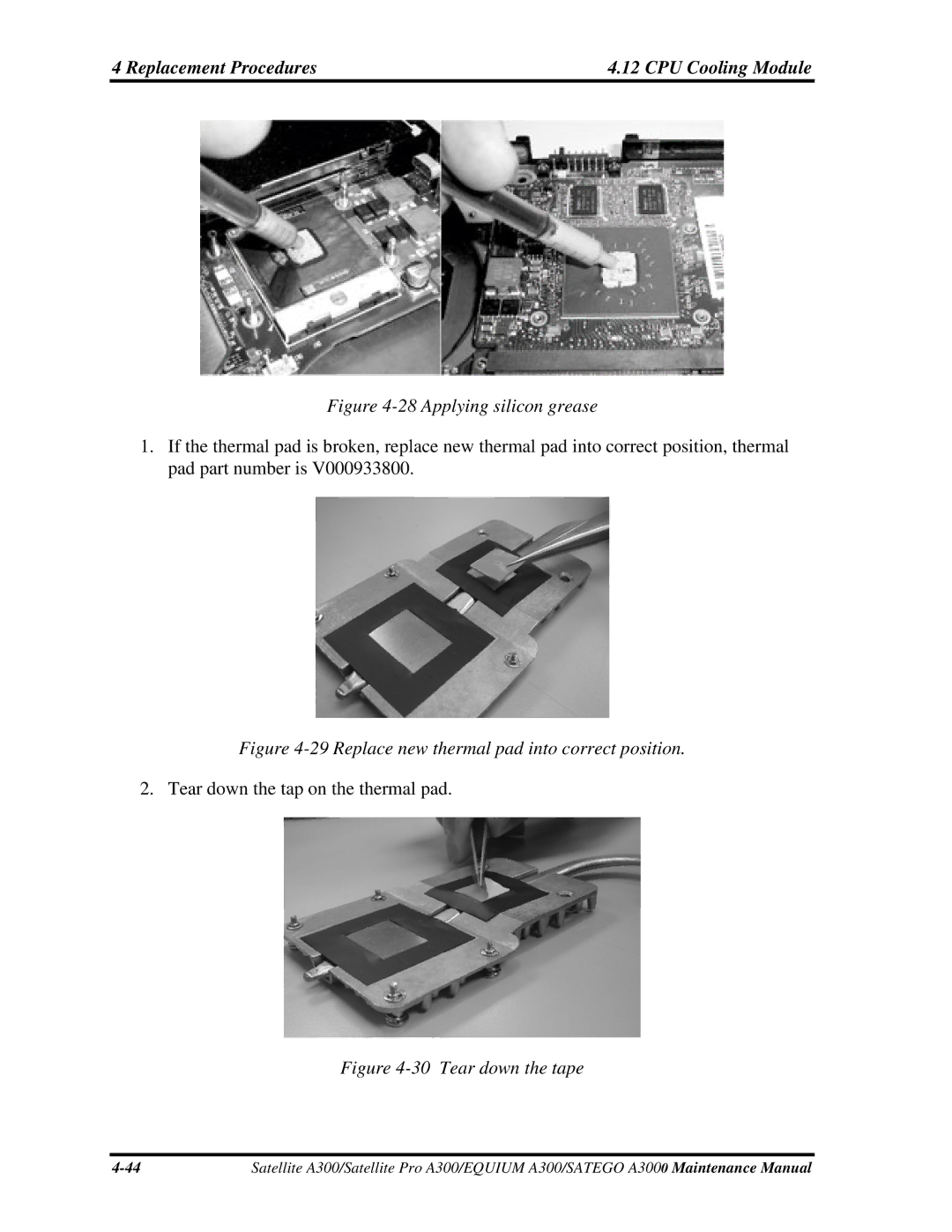 Toshiba PSAGCX, PSAGFX, PSAGBX, PSAGAX, PSAGQX, PSAGRX, PSAGVX, PSAG9X, PSAGUX, PSAGEX, PSAGDX manual Applying silicon grease 