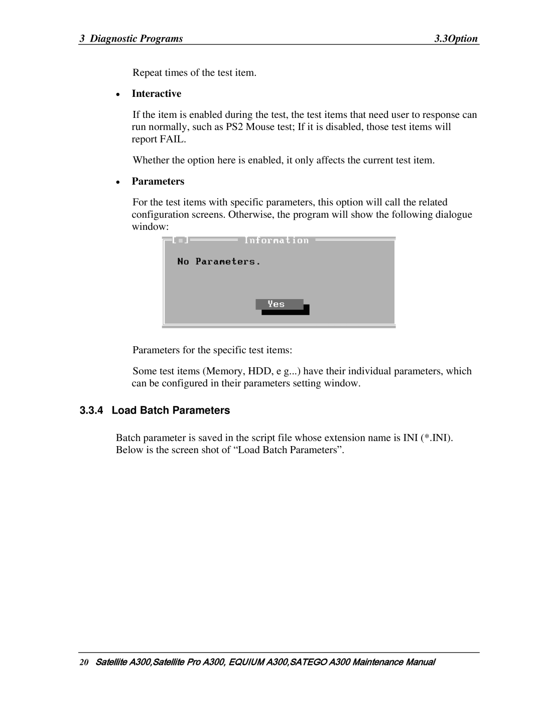 Toshiba PSAGDX, PSAGFX, PSAGBX, PSAGAX, PSAGQX, PSAGRX, PSAGCX, PSAGVX, PSAG9X, PSAGUX, PSAGEX manual Load Batch Parameters 