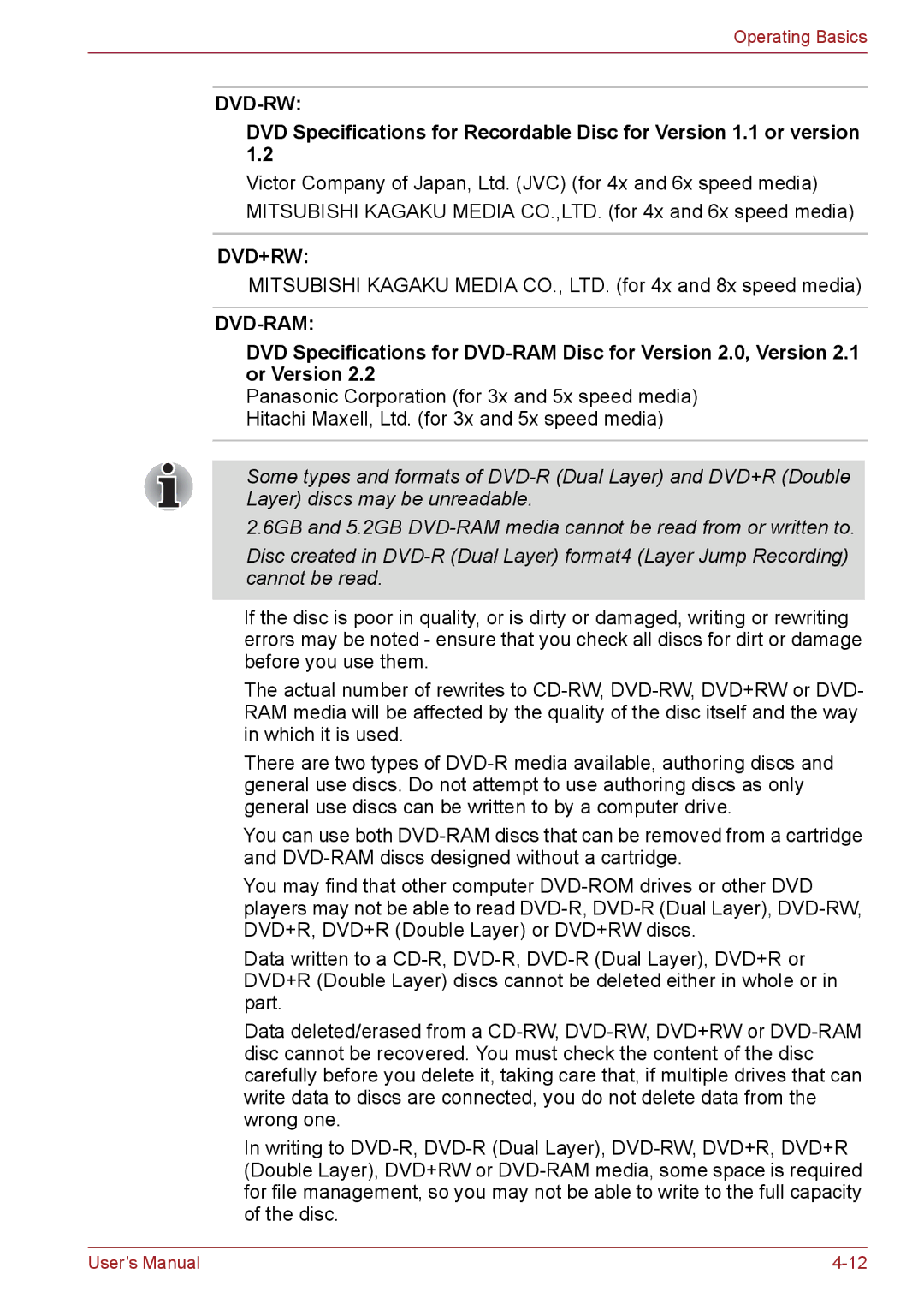 Toshiba PSC08U-02D01D user manual Dvd-Rw 