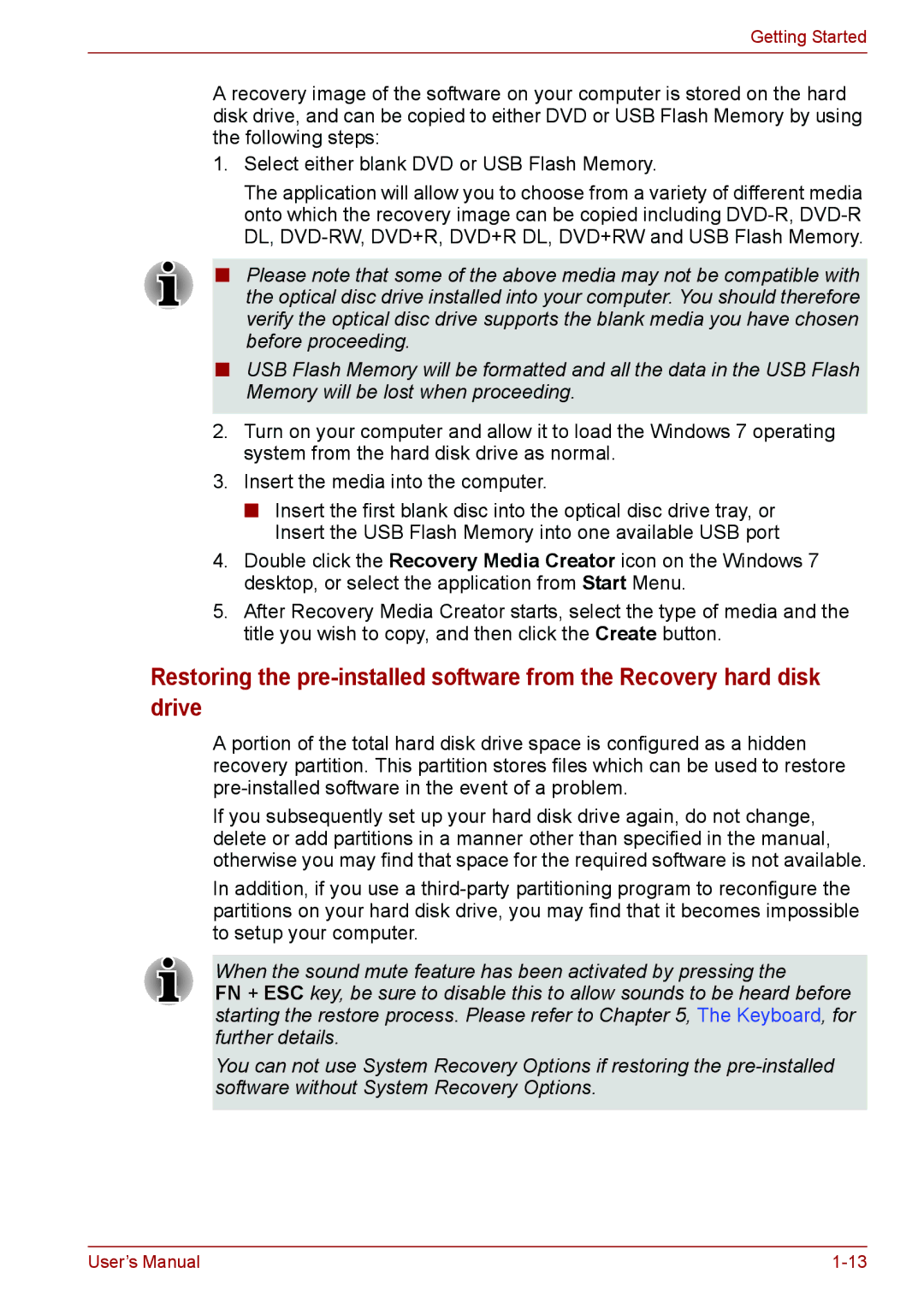 Toshiba PSC2EU-05400L user manual Getting Started 