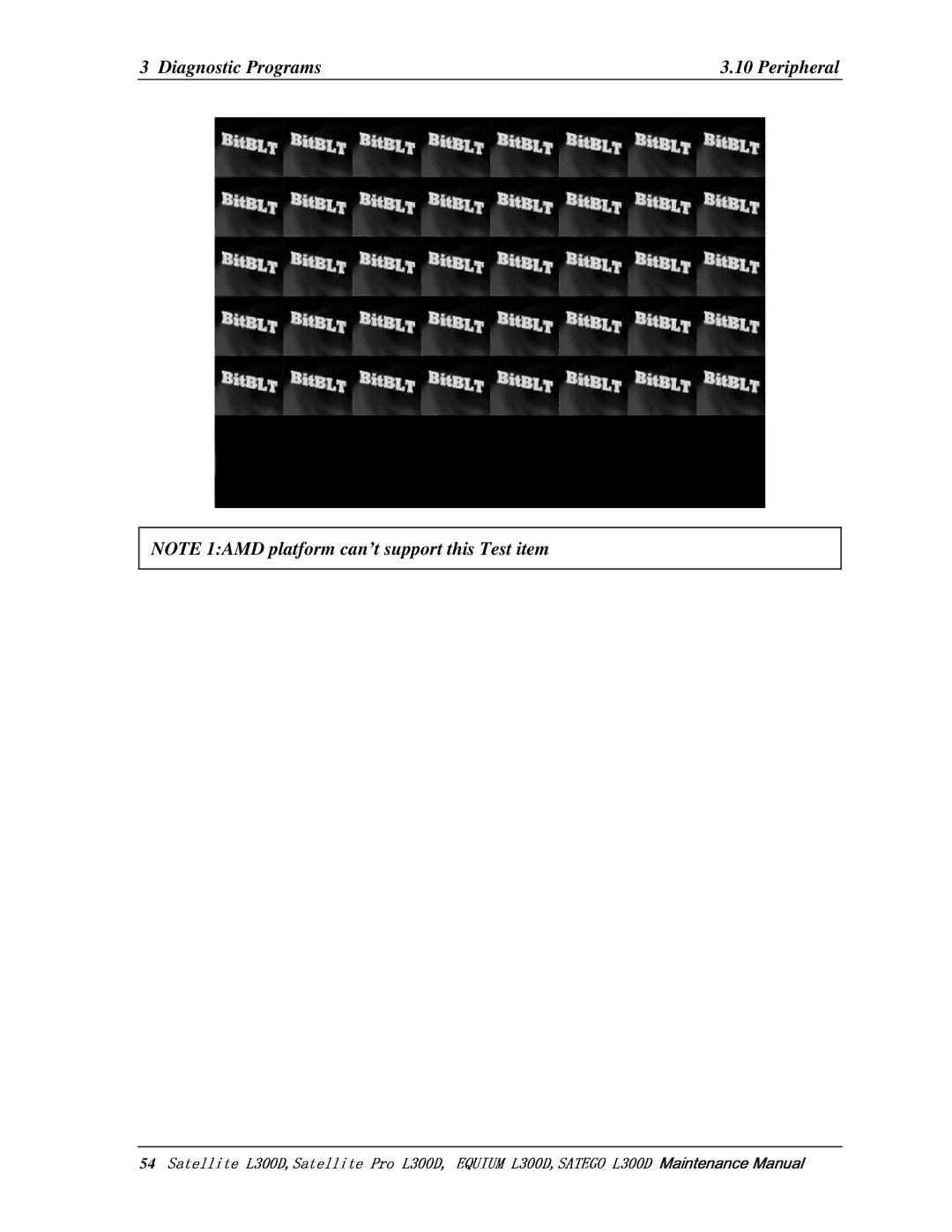 Toshiba EQUIUM L300D, PSLCAX/PSLCBX, SATEGO L300D manual 54       , Diagnostic Programs 