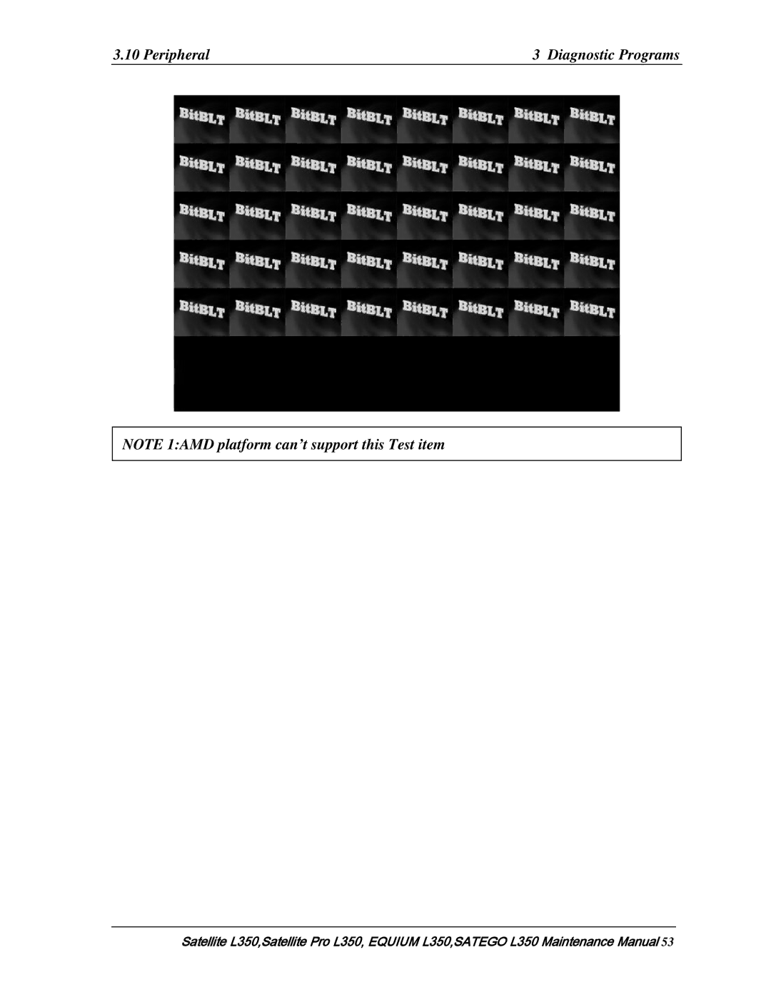 Toshiba PSLD2X, PSLD1X, PSLD3X manual Peripheral Diagnostic Programs 