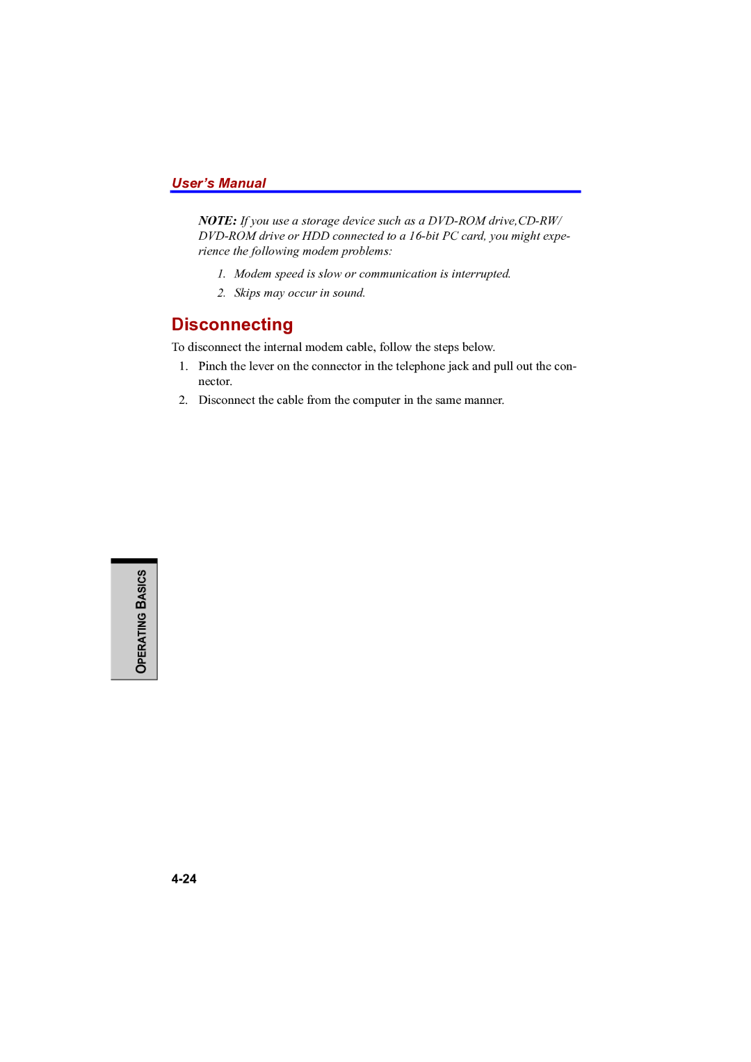 Toshiba PTA42 user manual Disconnecting 