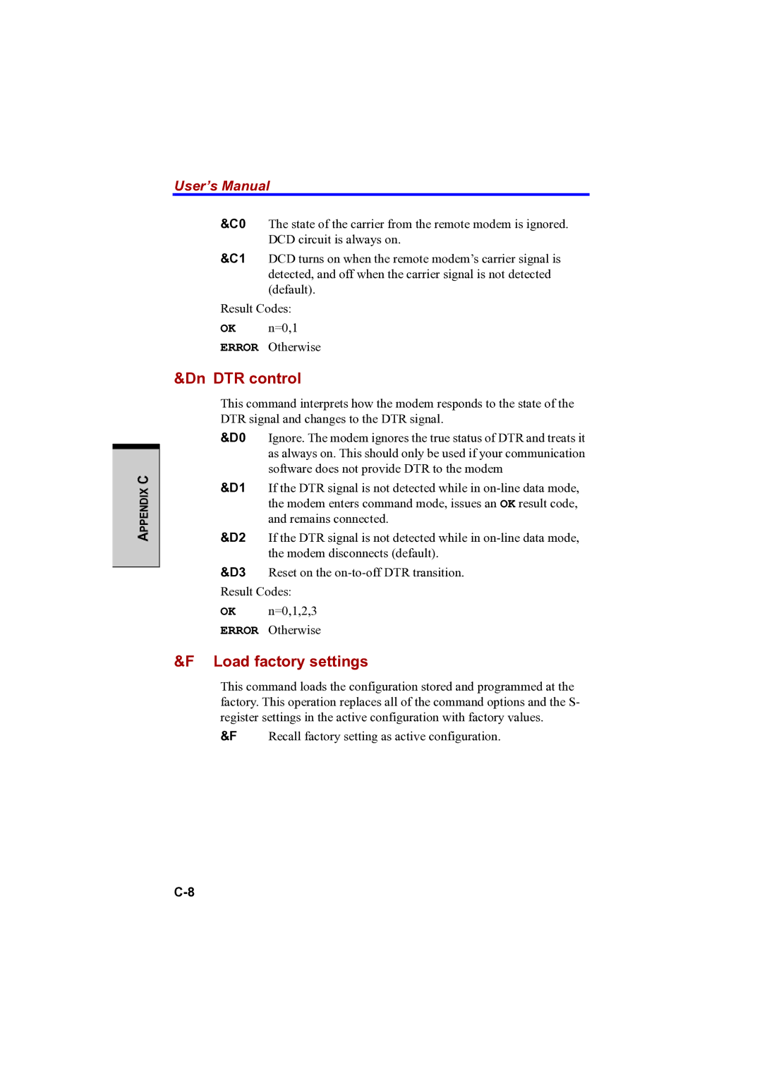 Toshiba PTA42 user manual Dn DTR control, Load factory settings 