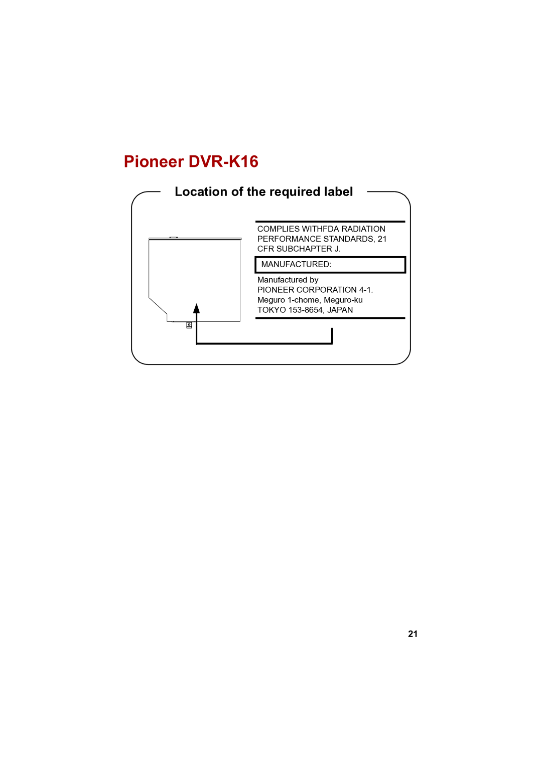 Toshiba PTA42 user manual Pioneer DVR-K16, Pioneer Corporation 