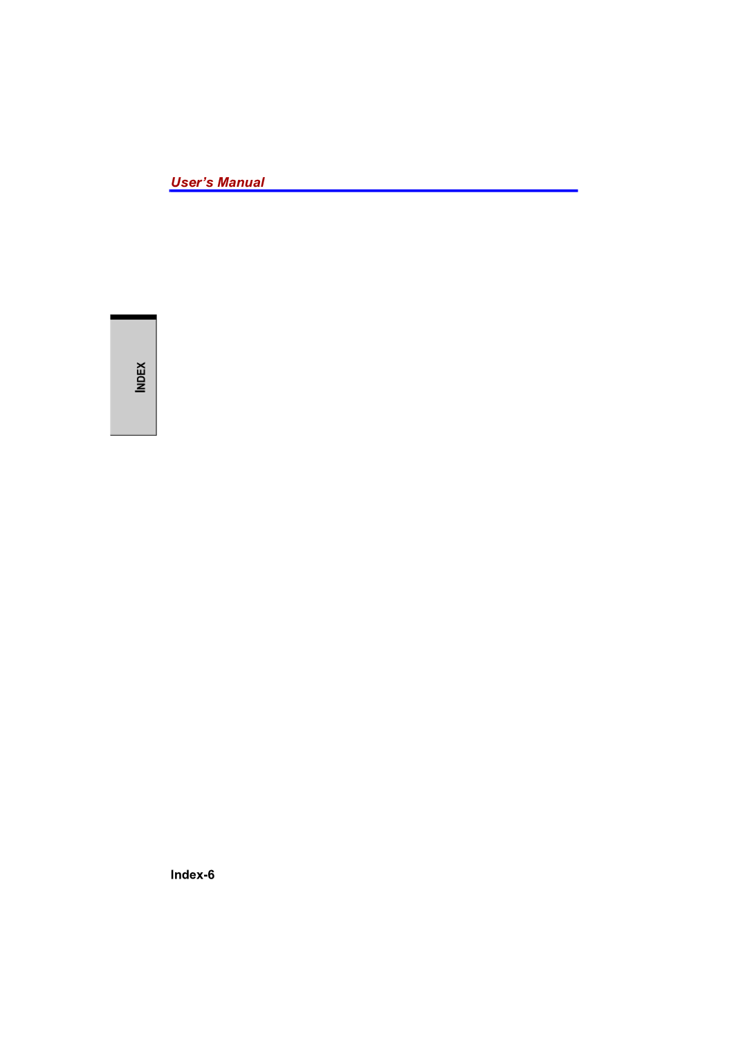 Toshiba PTA42 user manual Index-6 