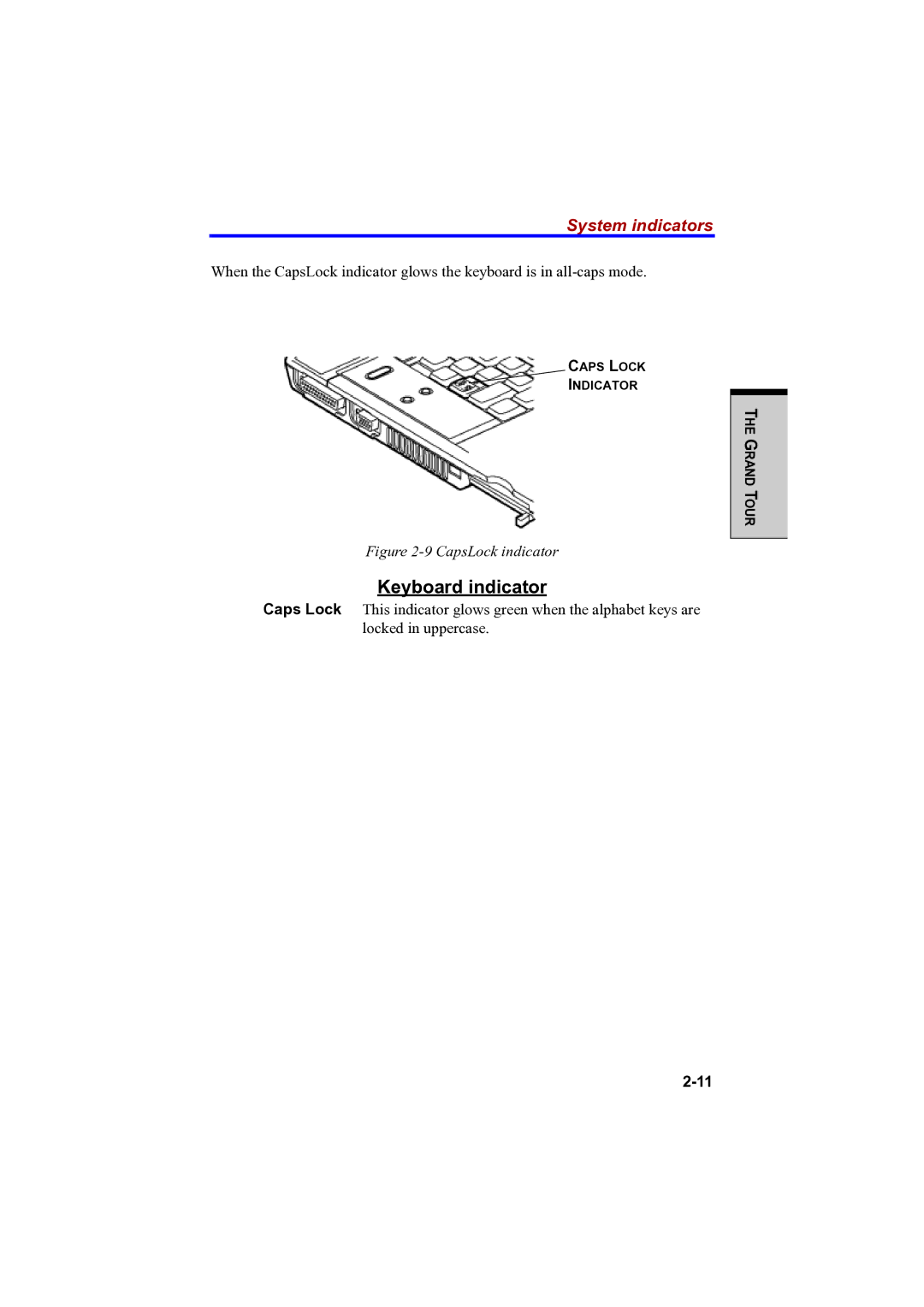 Toshiba PTA42 user manual Keyboard indicator 