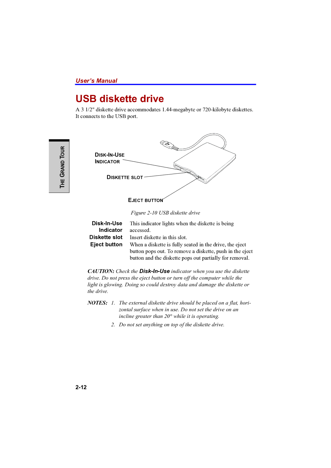 Toshiba PTA42 user manual USB diskette drive 