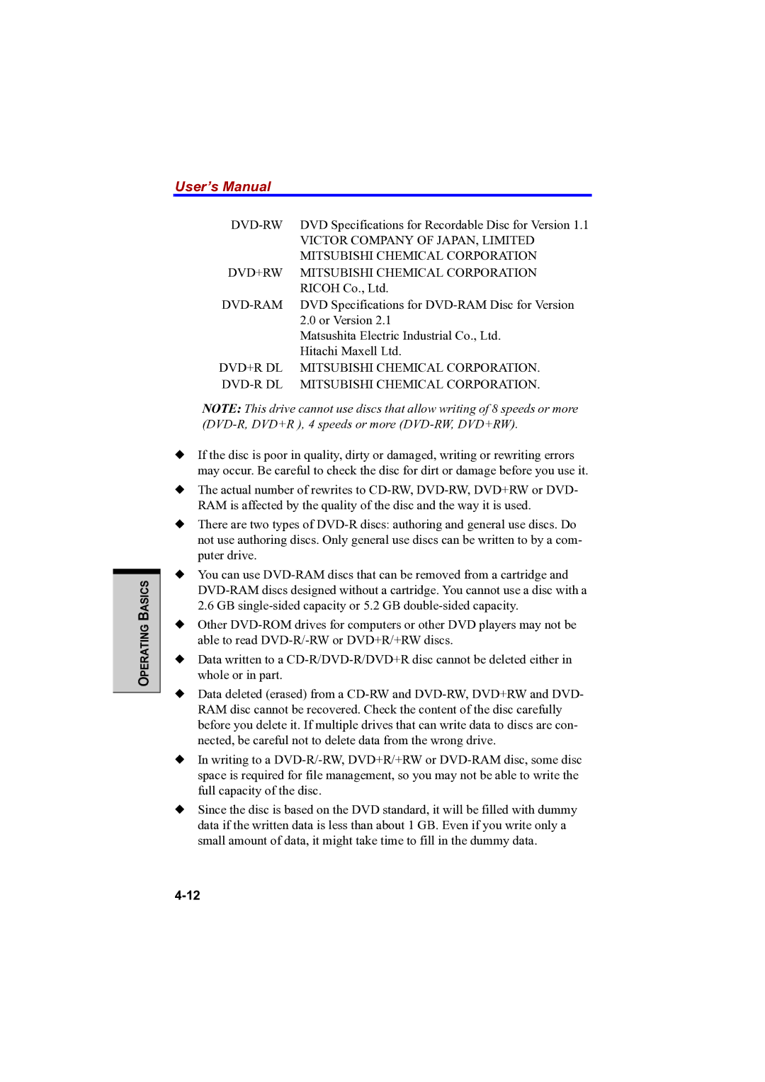 Toshiba PTA42 user manual Victor Company of JAPAN, Limited 