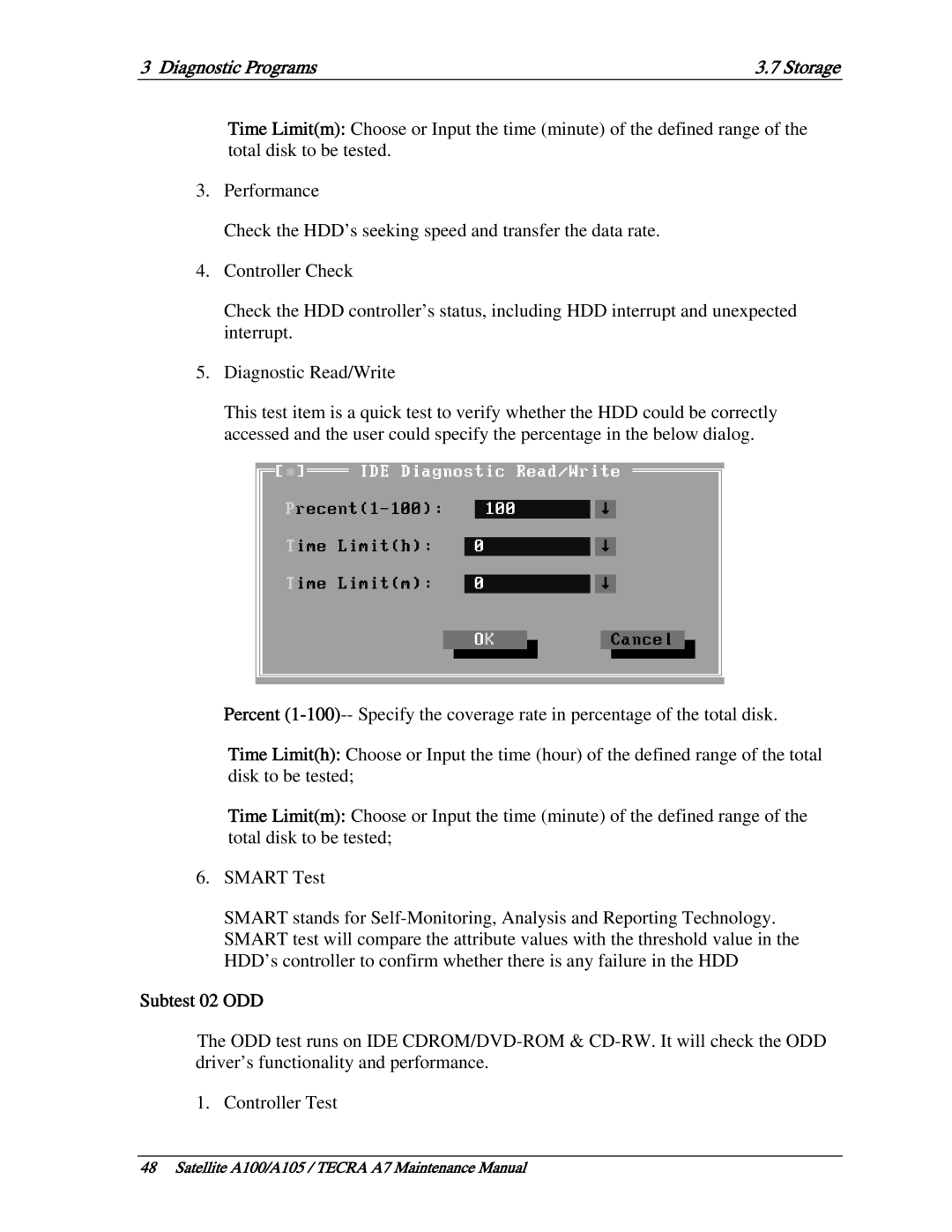 Toshiba PTA70, PTA71, PSAA9 manual Subtest 02 ODD 