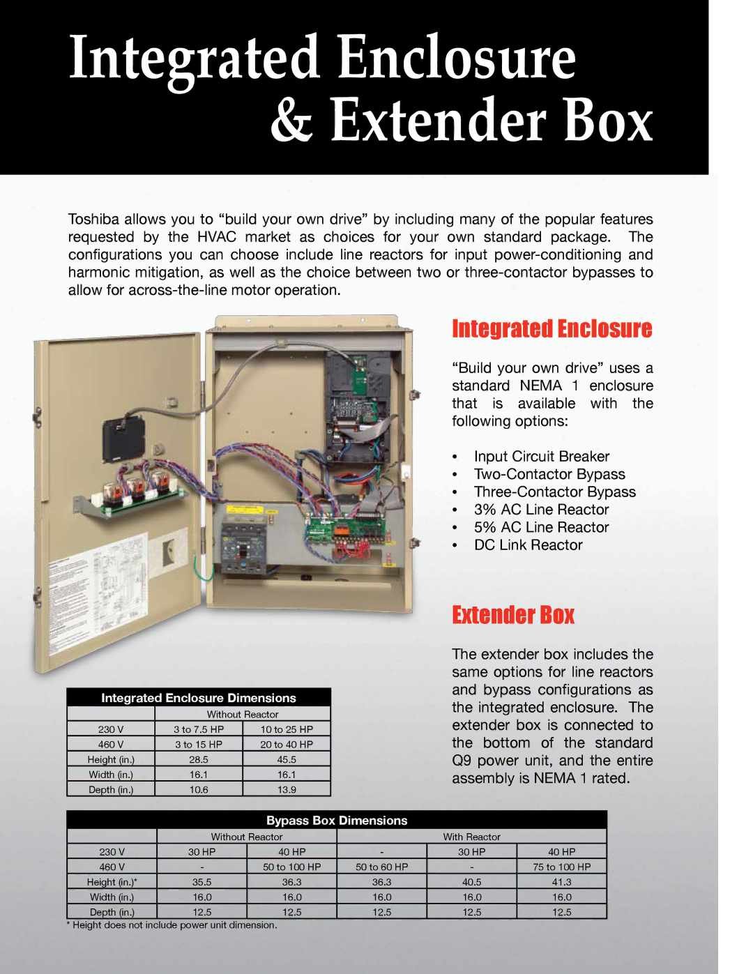 Toshiba Q9 Series manual Integrated Enclosure, Extender Box 