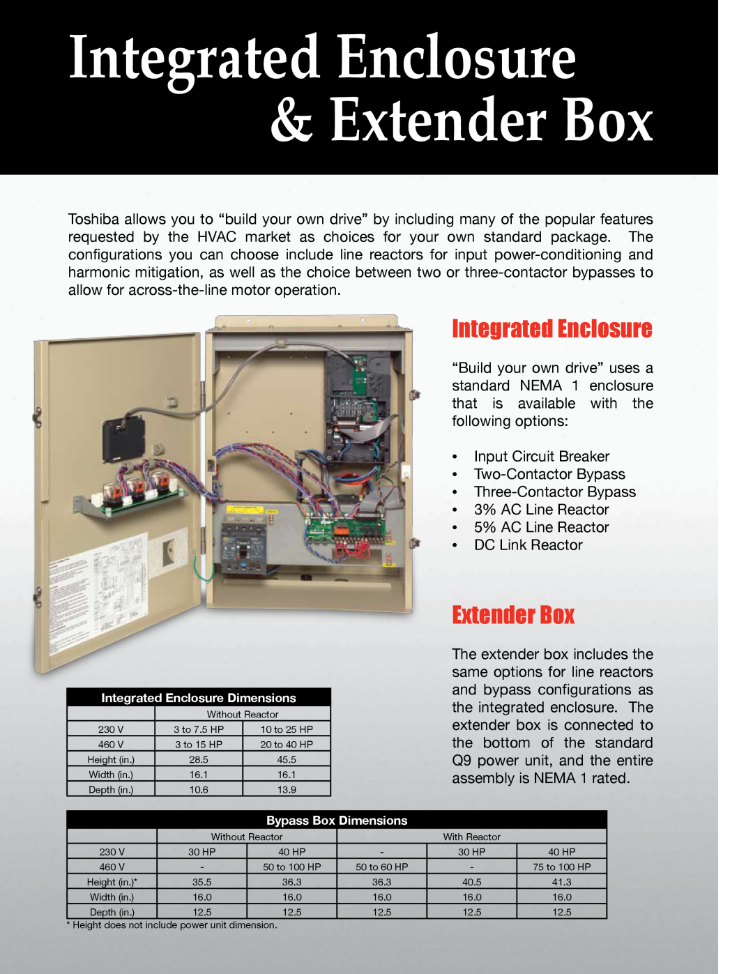 Toshiba Q9 Series manual Integrated Enclosure & Extender Box 
