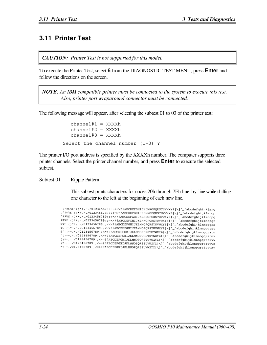 Toshiba qosmio f10 manual Printer Test Tests and Diagnostics 