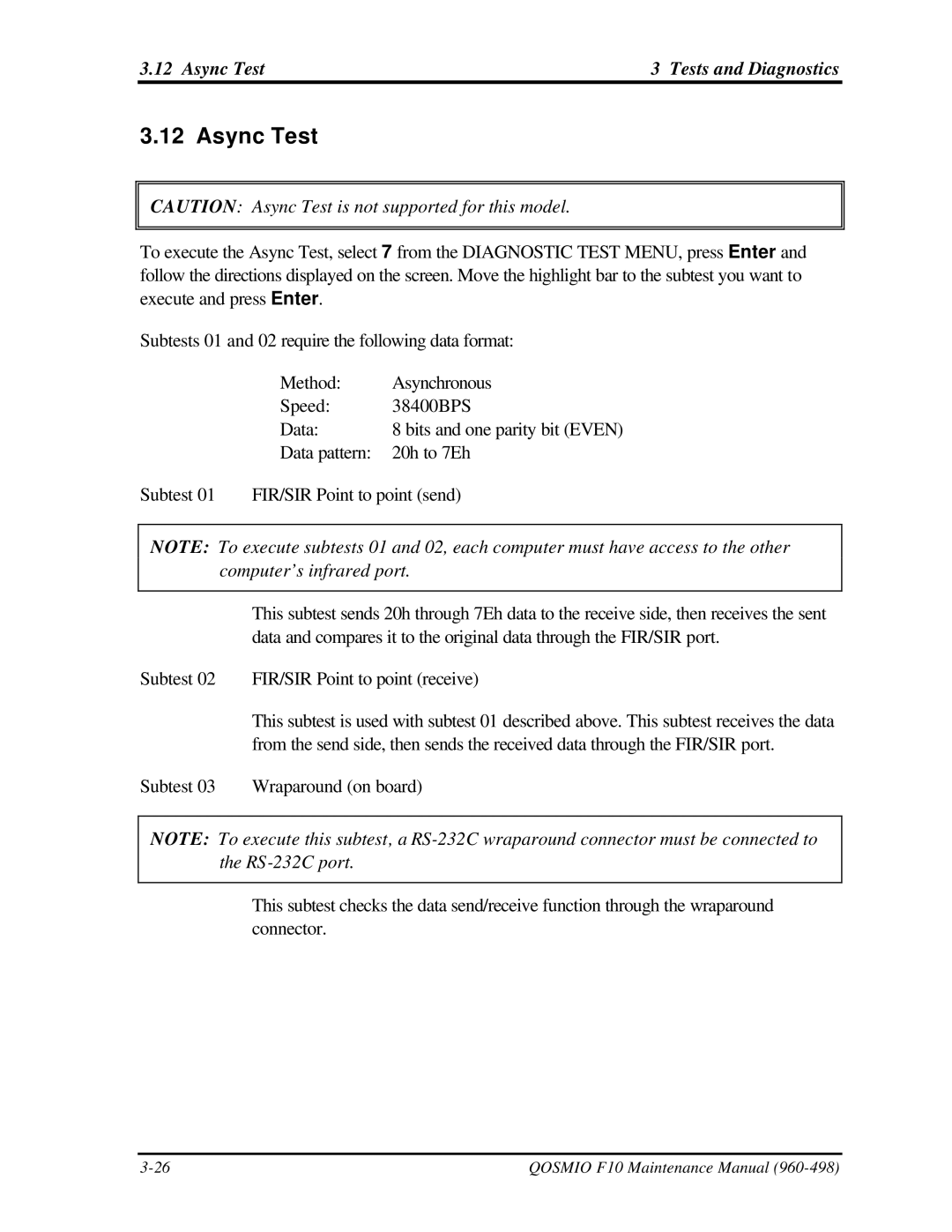 Toshiba qosmio f10 manual Async Test Tests and Diagnostics 