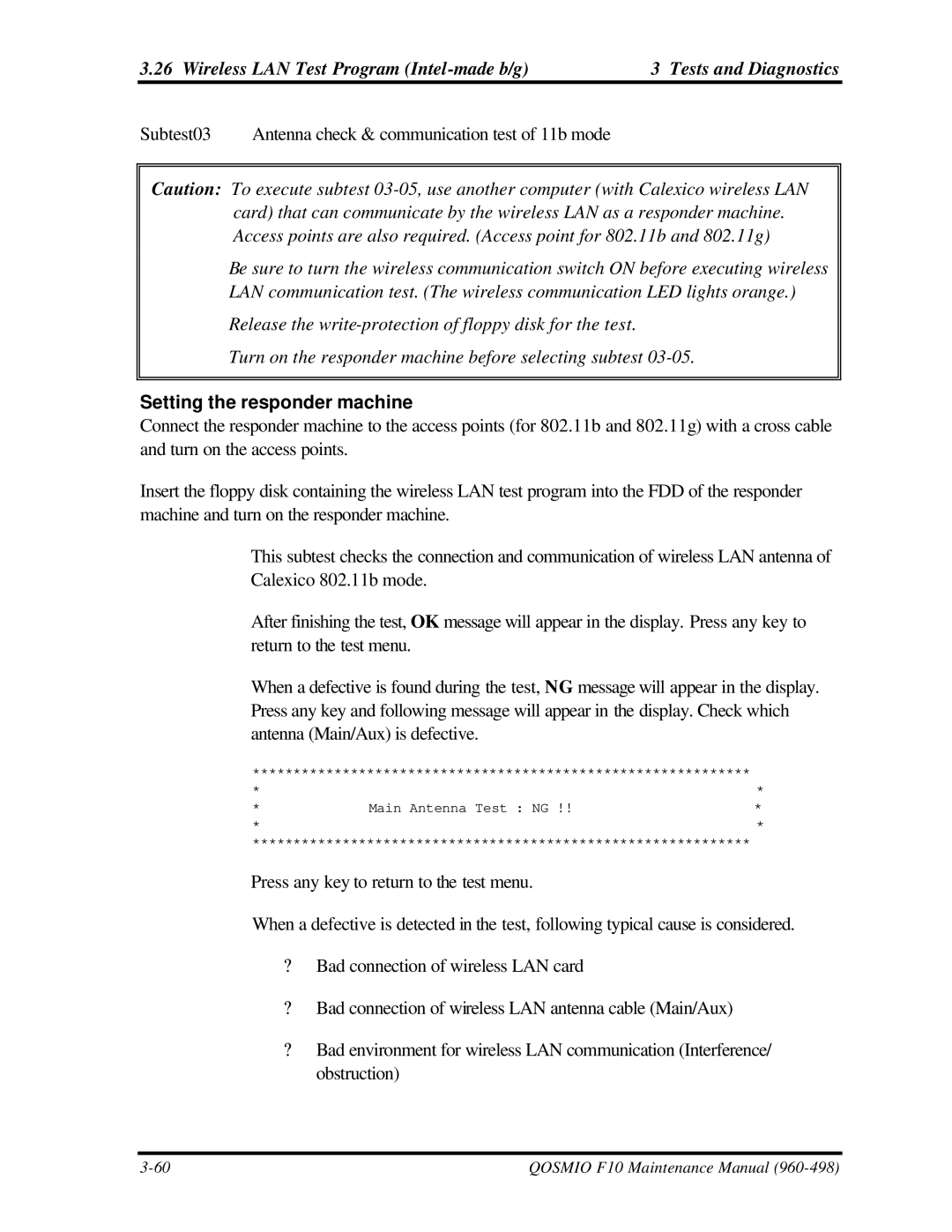 Toshiba qosmio f10 manual Setting the responder machine 