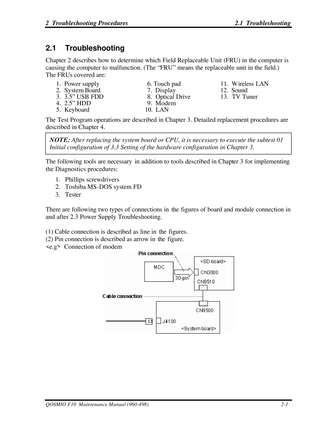 Toshiba qosmio f10 manual Troubleshooting 