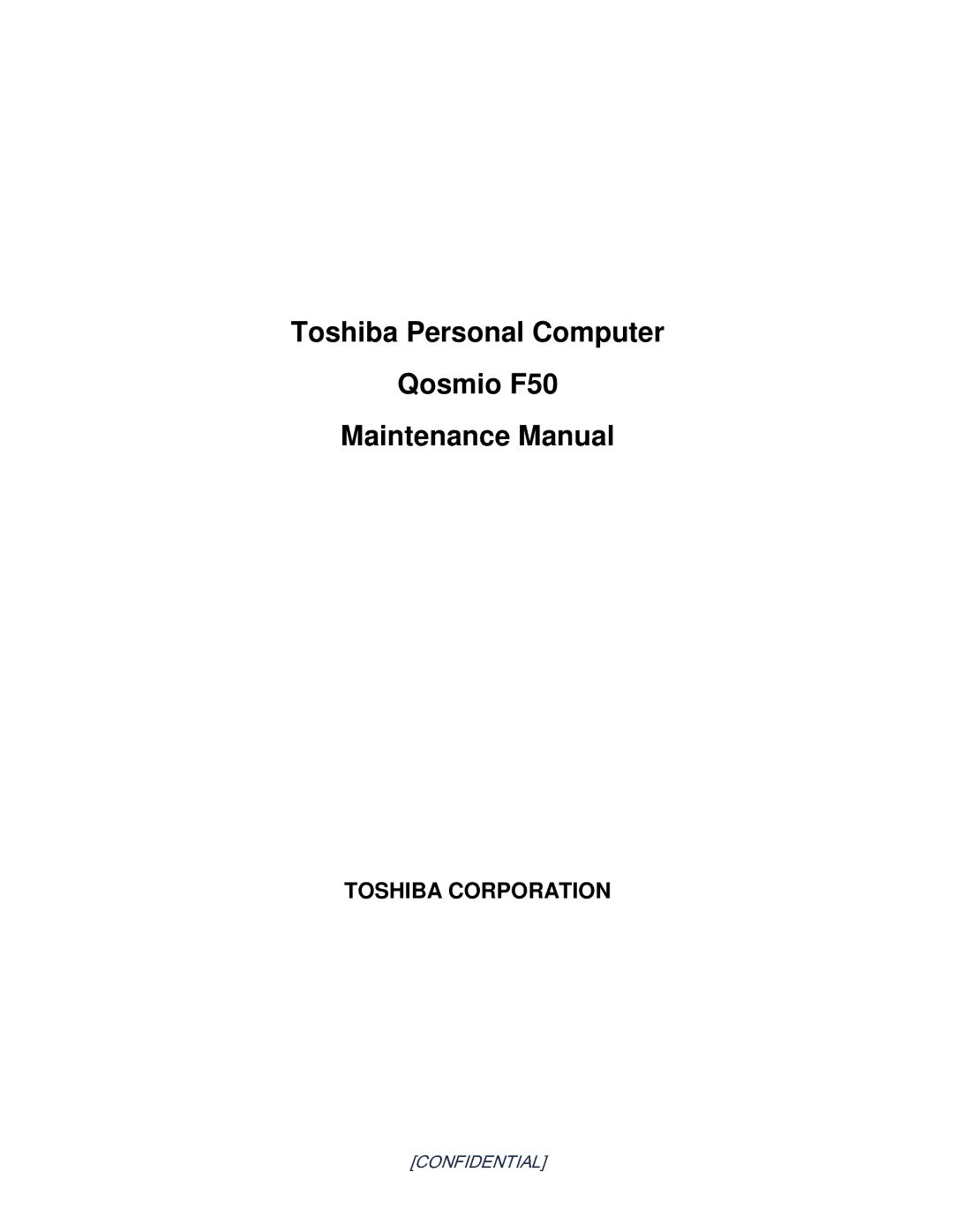 Toshiba Qosmio F50 manual   