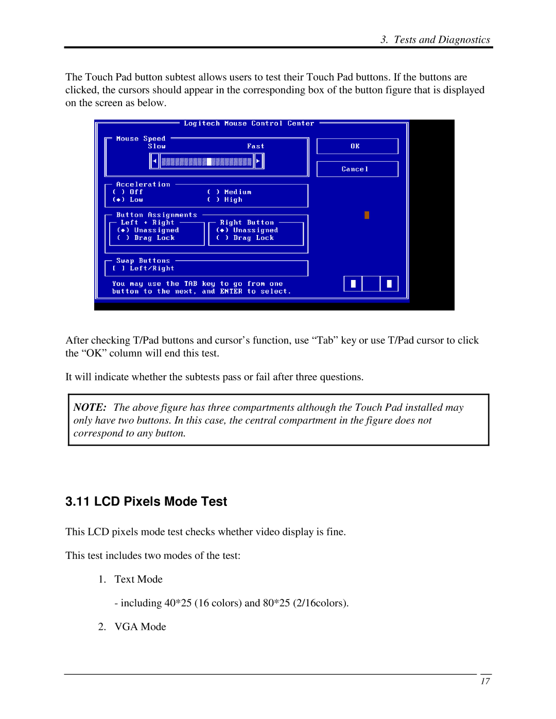 Toshiba Qosmio F50 manual 11LCDPixelsModeTest 