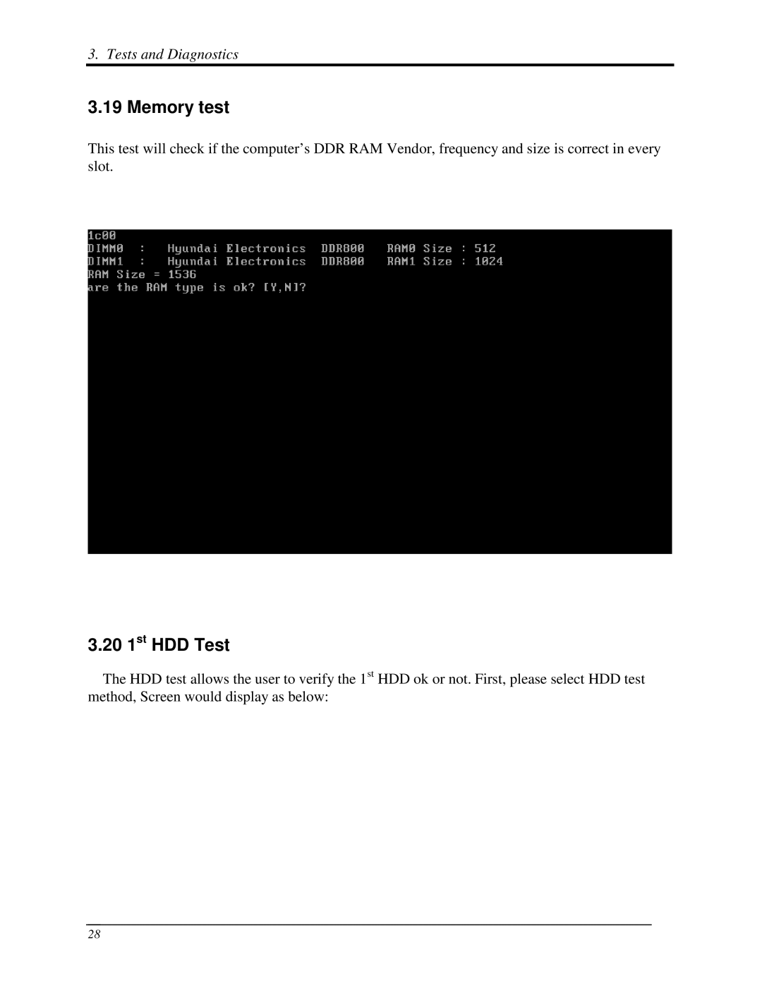 Toshiba Qosmio F50 manual 19Memorytest, 201stHDDTest 