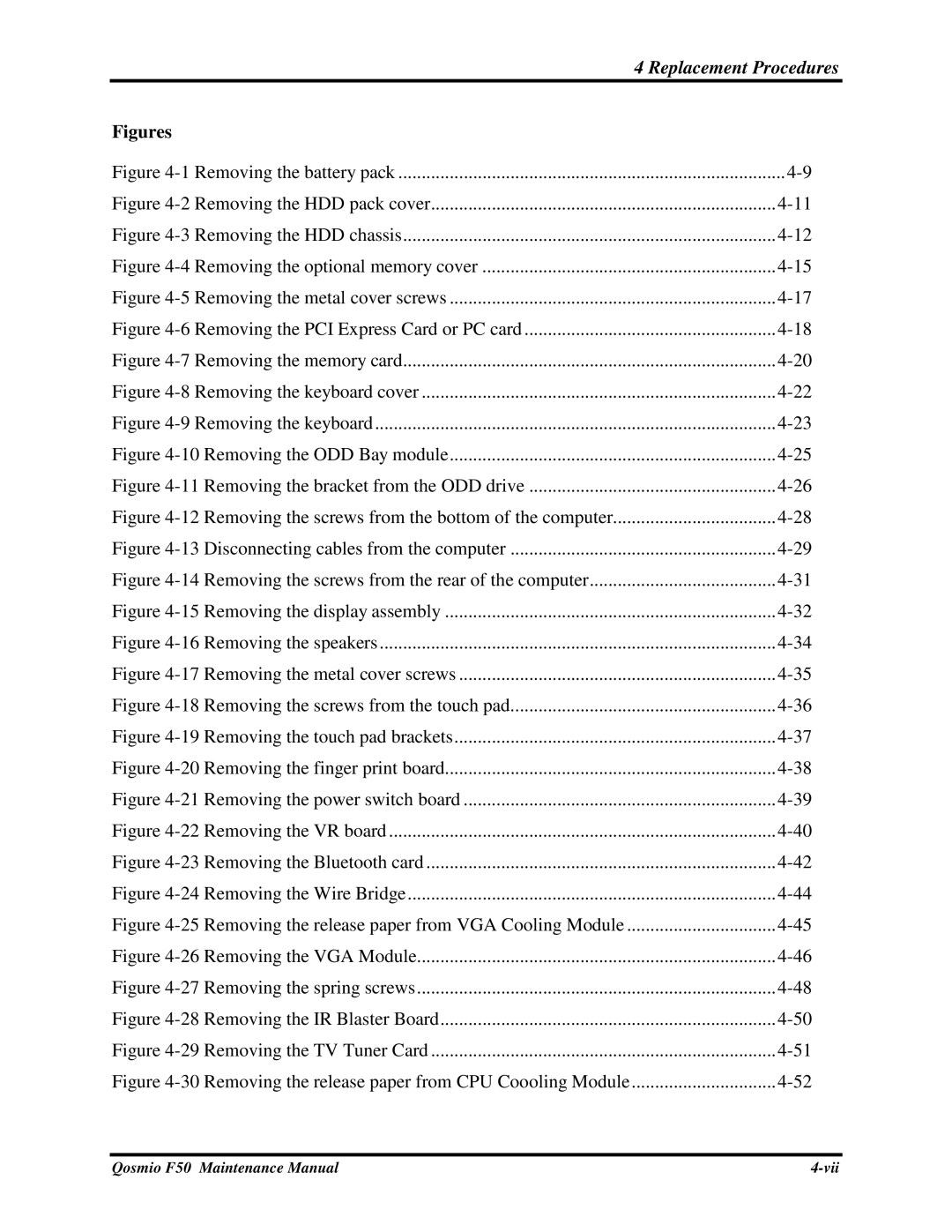 Toshiba Qosmio F50 manual Figures 