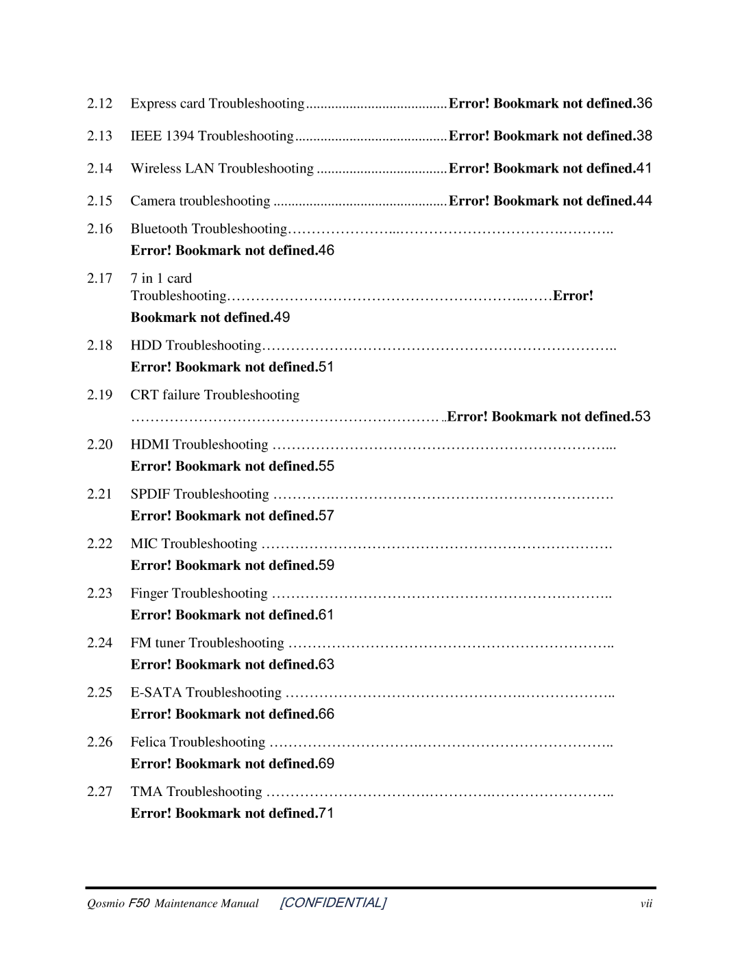 Toshiba Qosmio F50 manual ………………………………………………………. Error!Bookmarknotdefined 