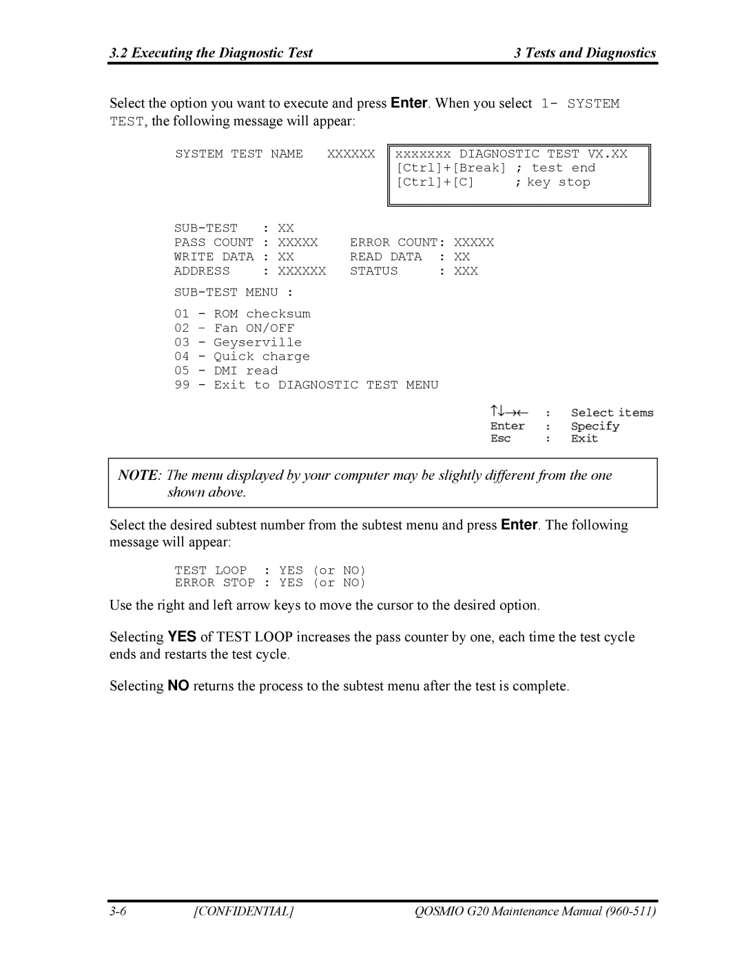 Toshiba QOSMIO G20 manual System Test Name 