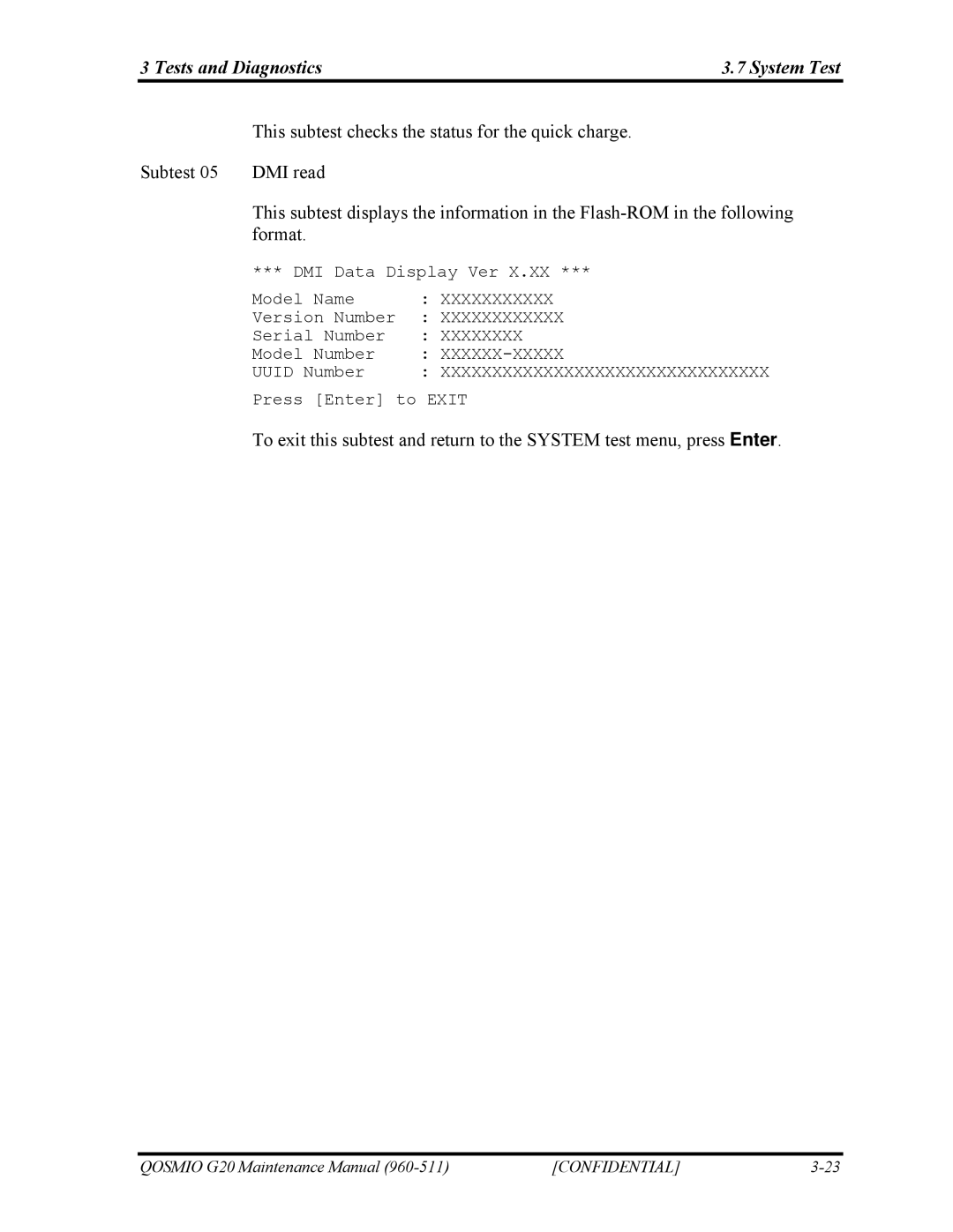 Toshiba QOSMIO G20 manual Tests and Diagnostics System Test 