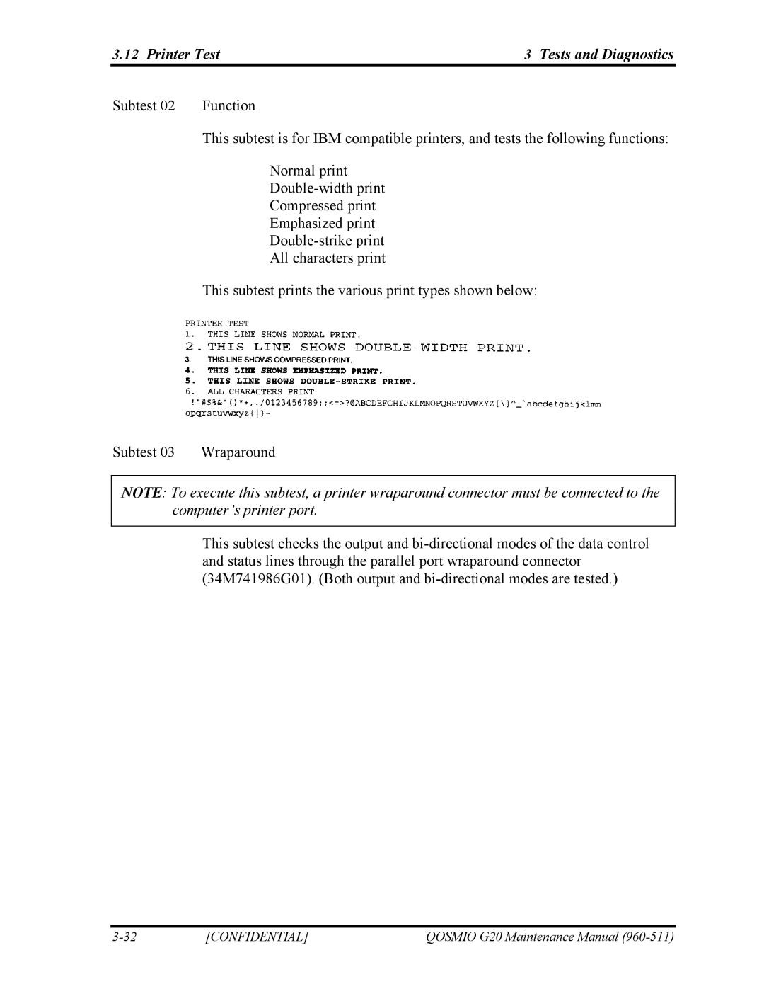 Toshiba QOSMIO G20 manual Printer Test Tests and Diagnostics 