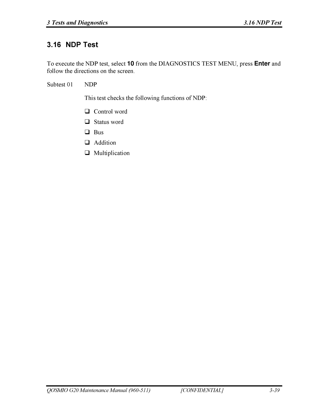 Toshiba QOSMIO G20 manual Tests and Diagnostics NDP Test 