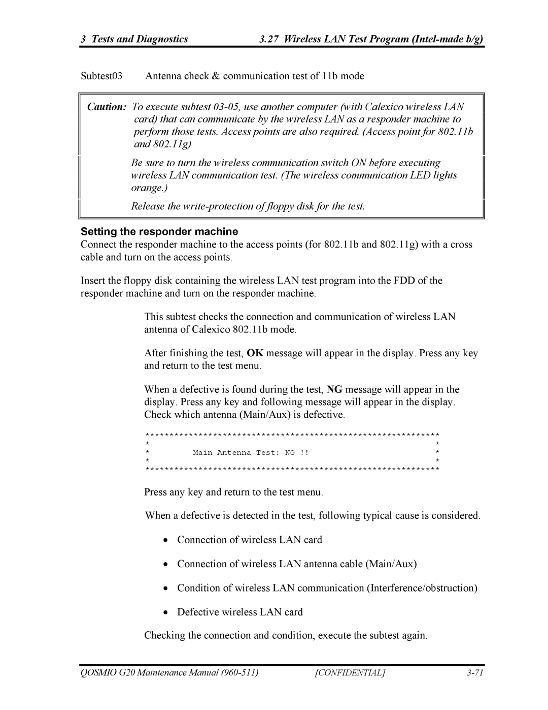 Toshiba QOSMIO G20 manual Setting the responder machine 