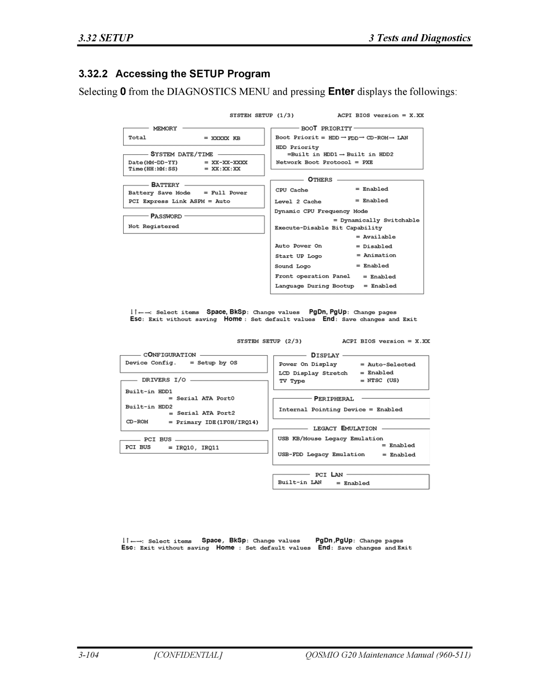 Toshiba QOSMIO G20 manual Accessing the Setup Program 