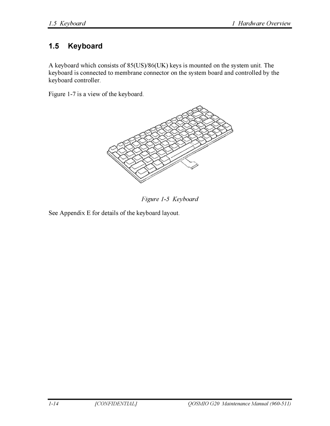 Toshiba QOSMIO G20 manual Keyboard Hardware Overview 