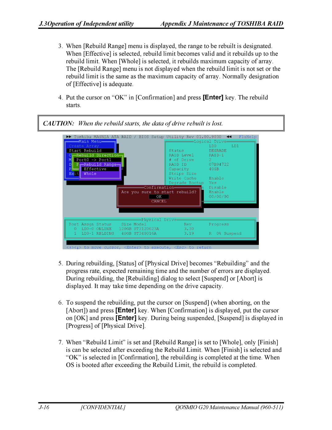 Toshiba QOSMIO G20 manual Confidential 