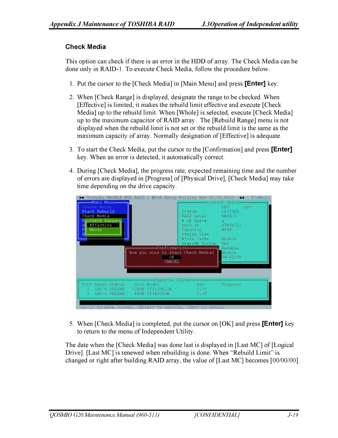 Toshiba QOSMIO G20 manual Check Media 