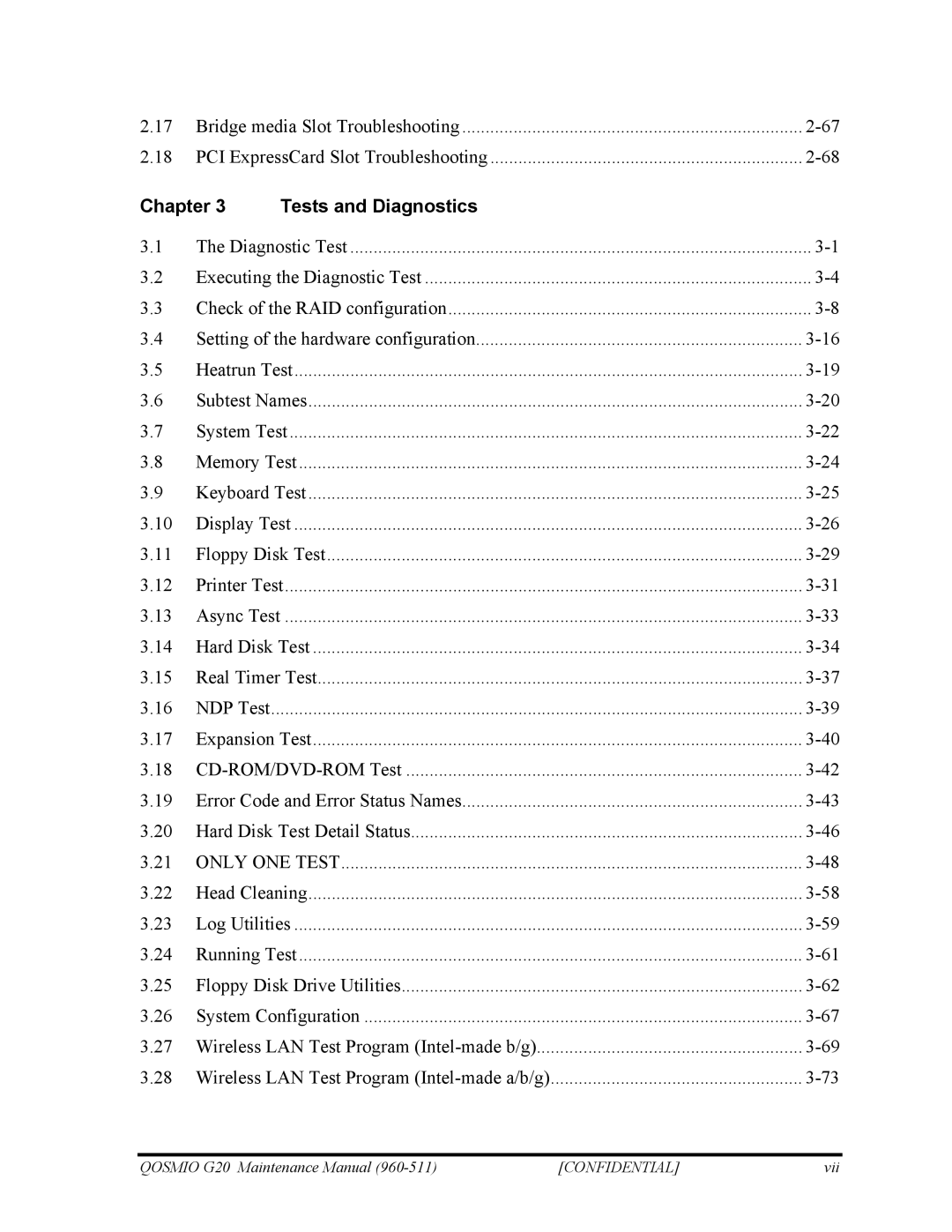 Toshiba QOSMIO G20 manual Chapter Tests and Diagnostics, Only ONE Test 