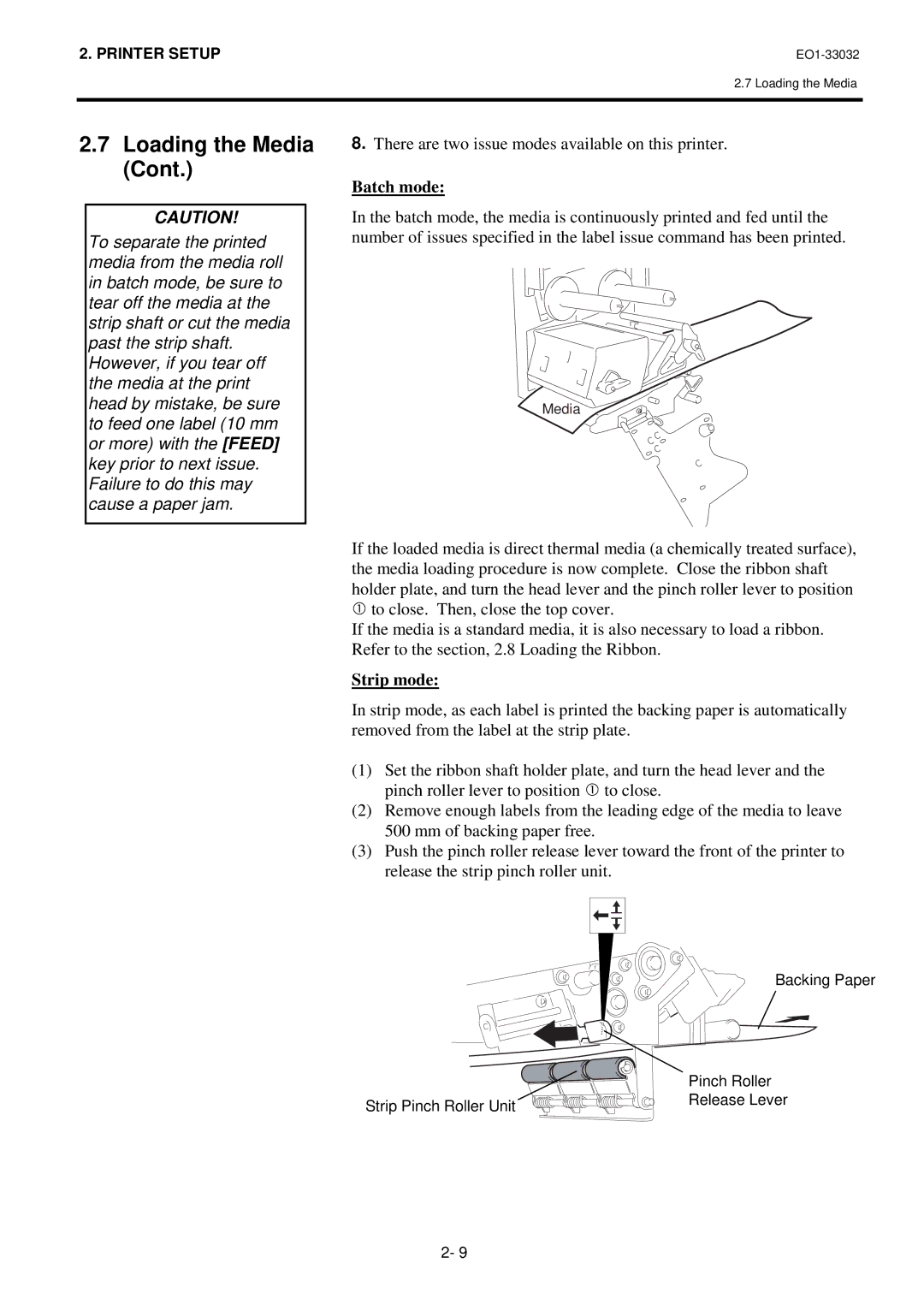 Toshiba R-TH10, B-492L owner manual Batch mode, Strip mode 