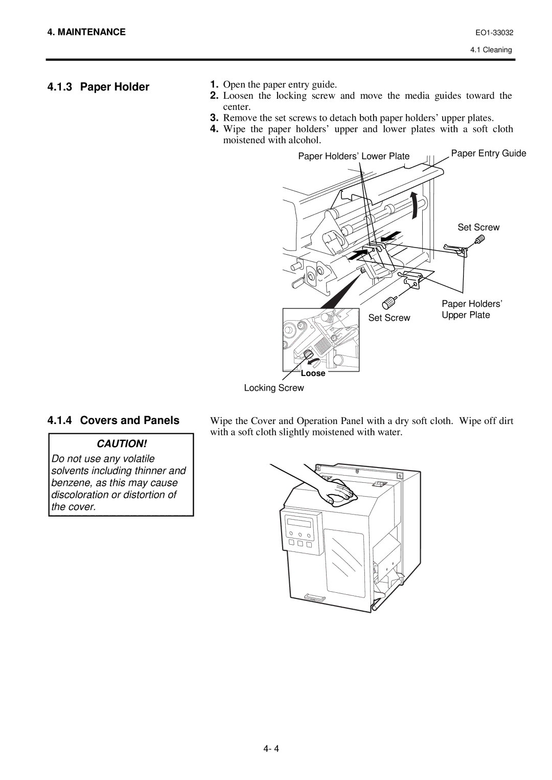 Toshiba R-TH10, B-492L owner manual Paper Holder, Covers and Panels 