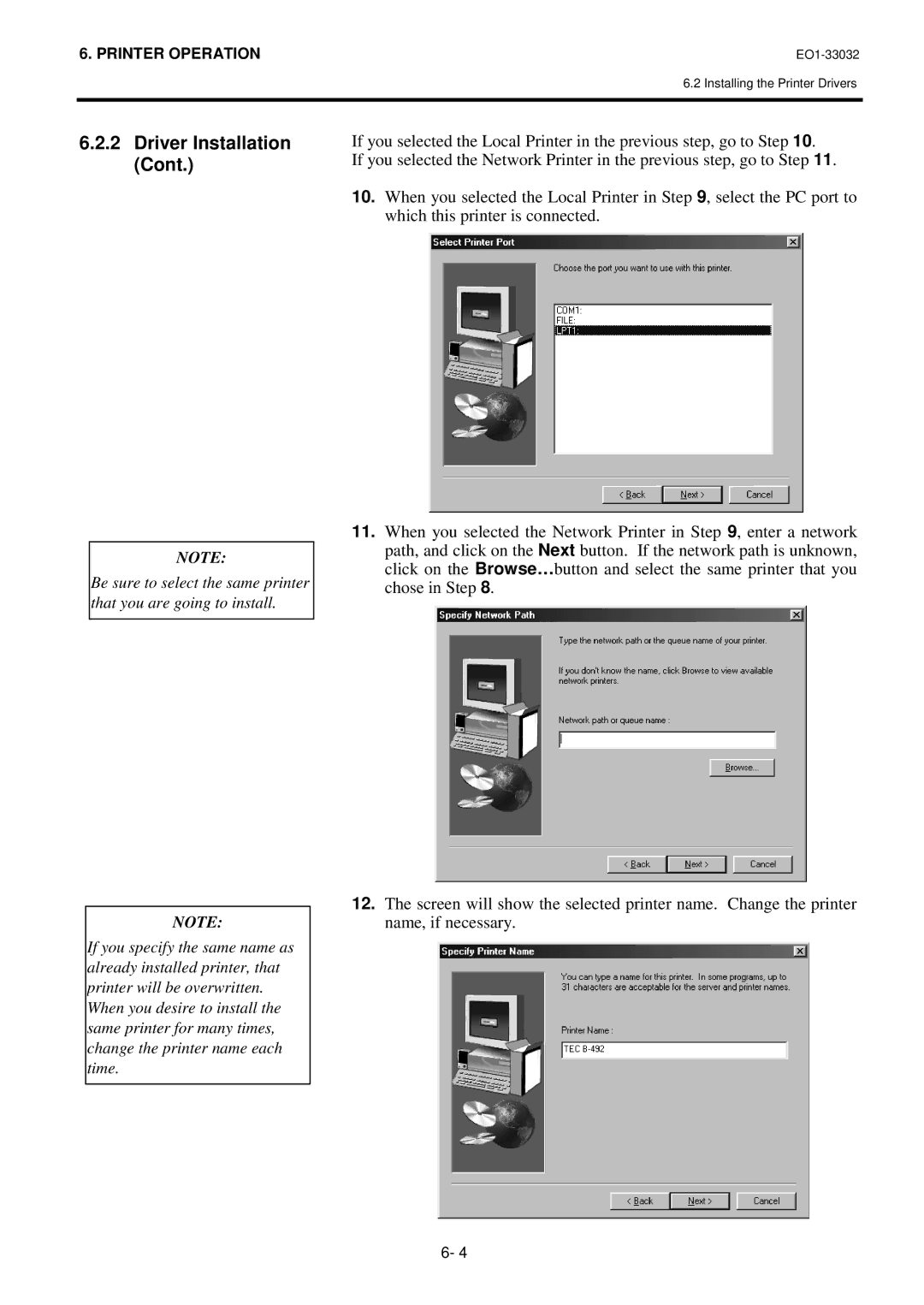 Toshiba B-492L, R-TH10 owner manual Driver Installation 