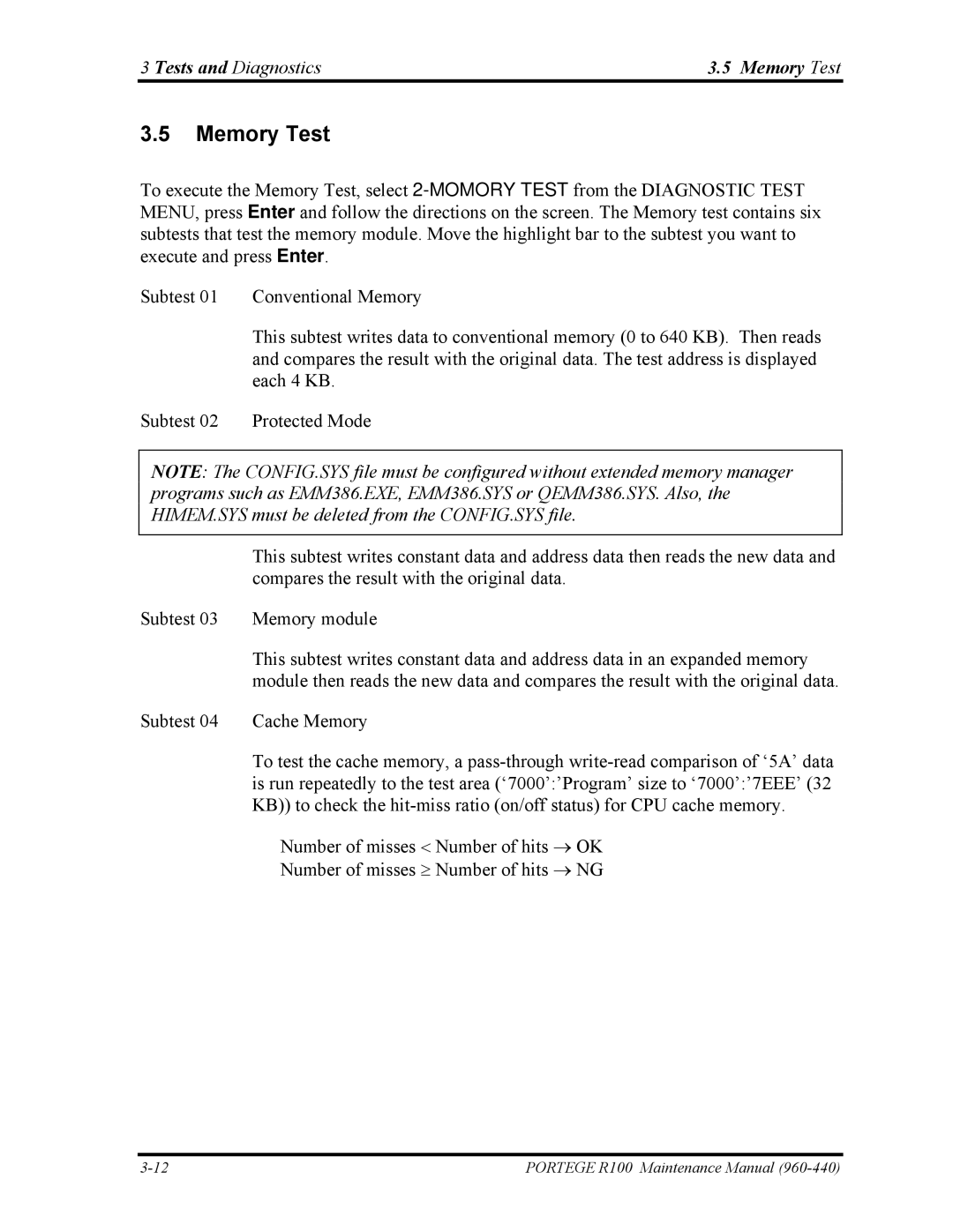 Toshiba R100 manual Memory Test 