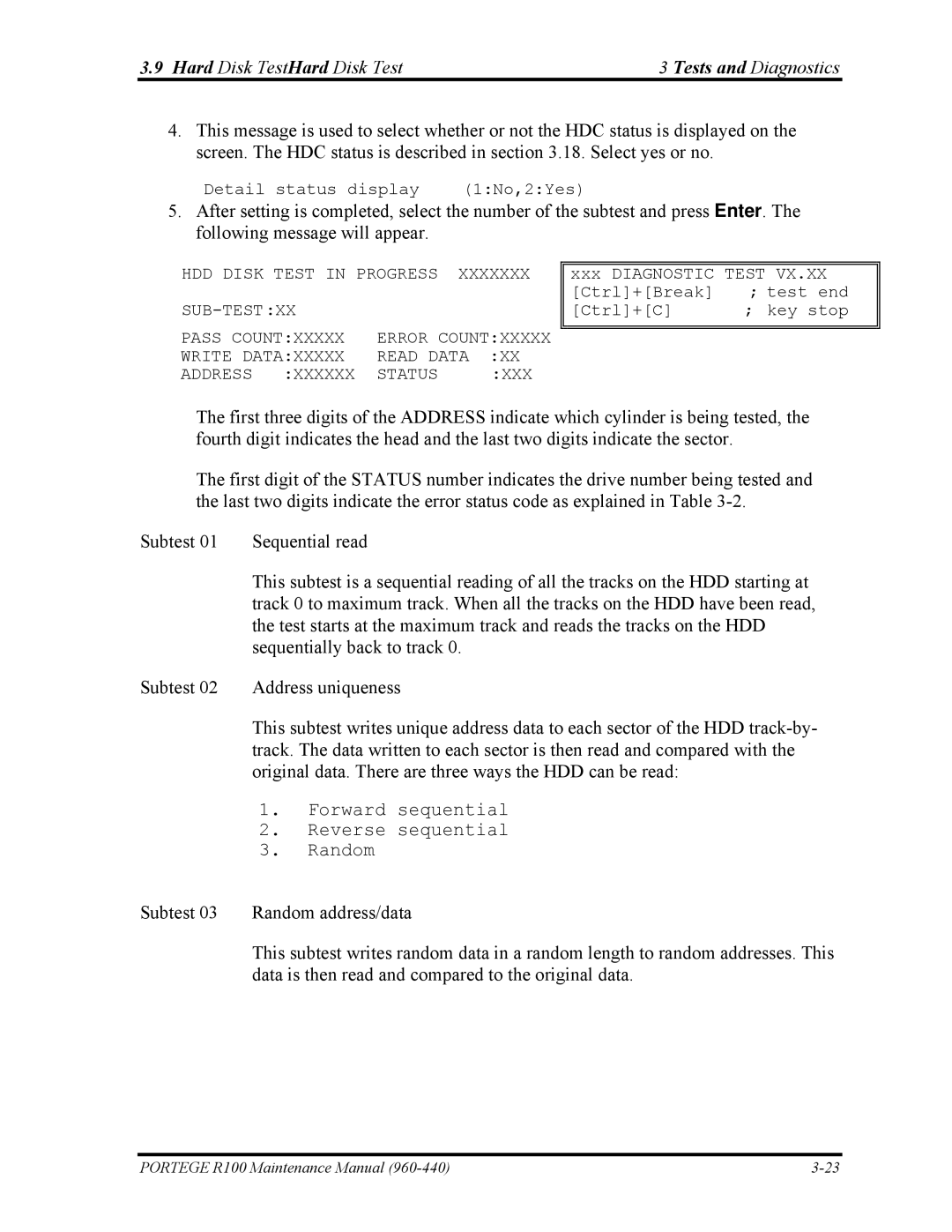 Toshiba R100 manual Hard Disk TestHard Disk Test Tests and Diagnostics 