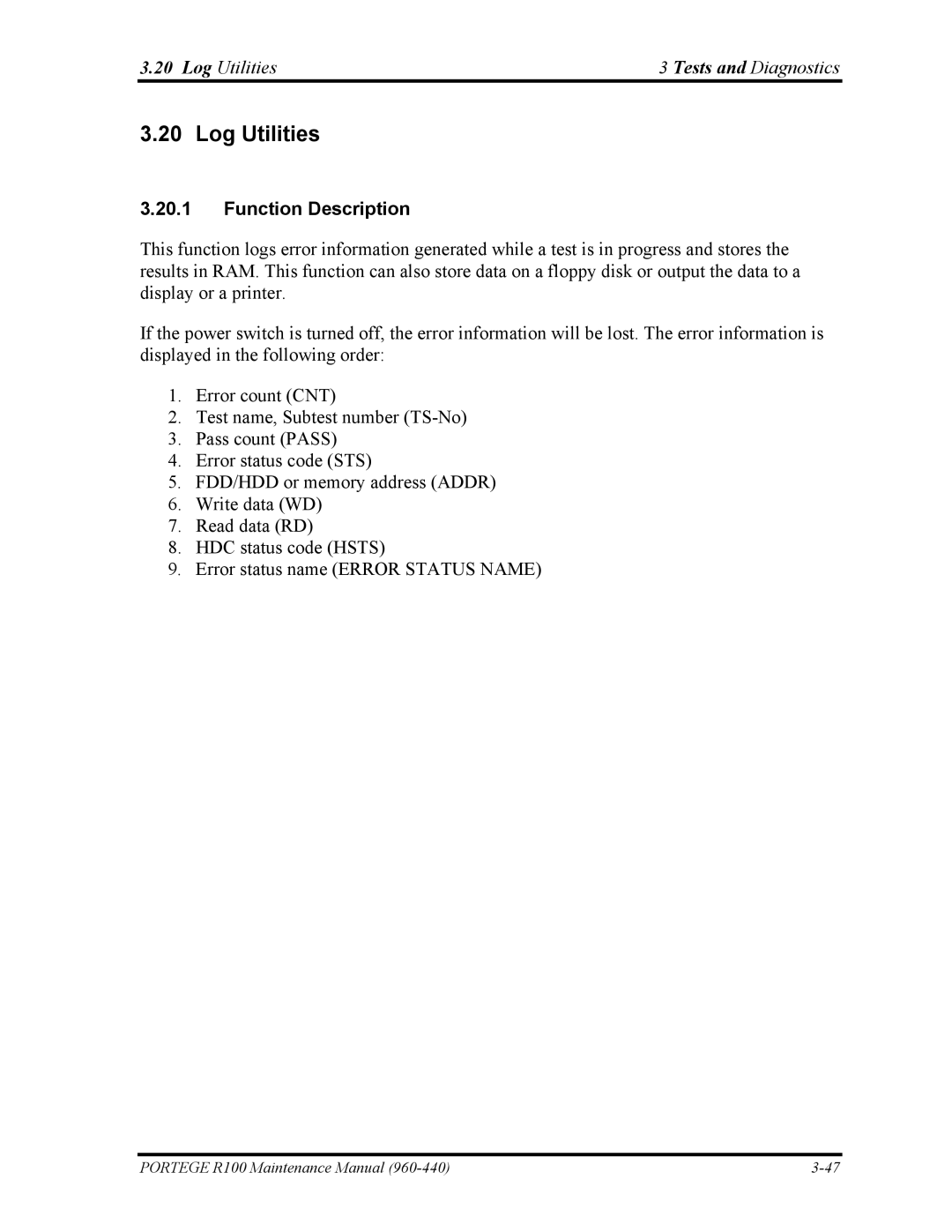 Toshiba R100 manual Log Utilities 