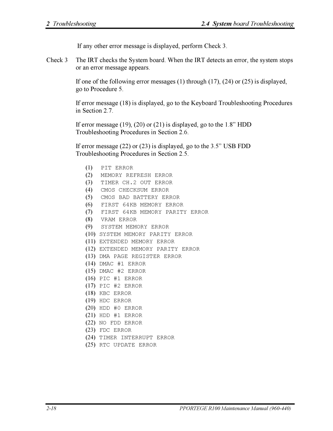 Toshiba R100 manual KBC Error HDC Error 