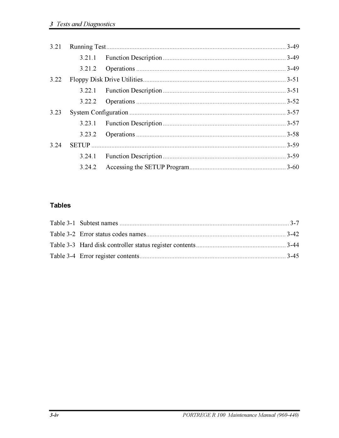 Toshiba R100 manual Function Description Accessing the Setup Program 