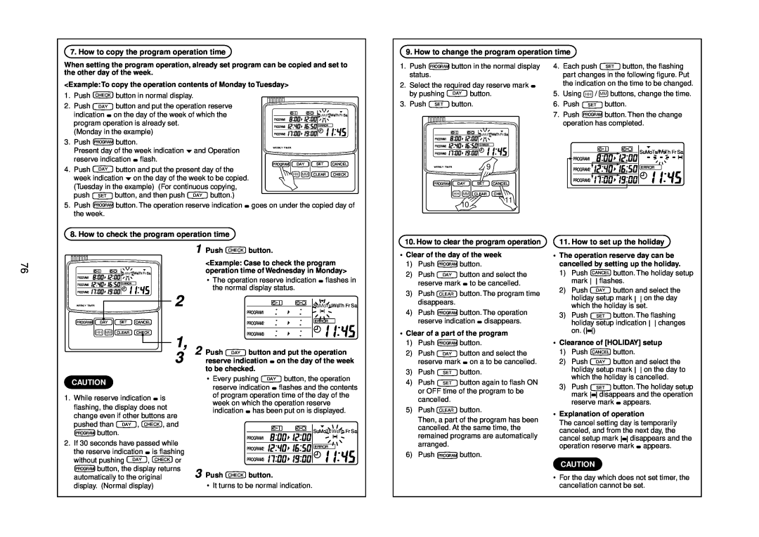 Toshiba R410A service manual How to copy the program operation time 