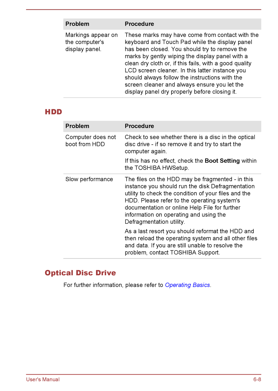 Toshiba C50-B, R50-B user manual Hdd, Optical Disc Drive 