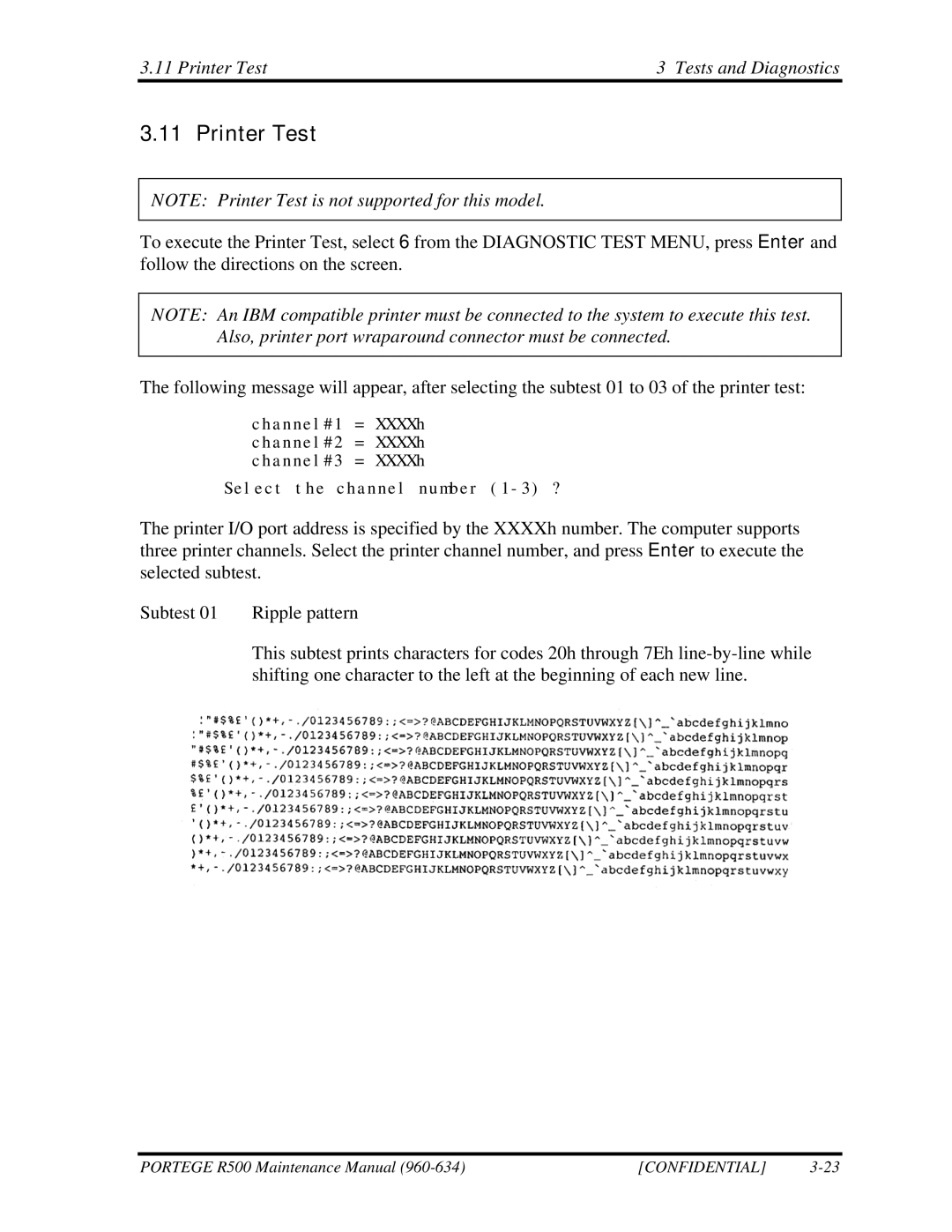 Toshiba r500 manual Printer Test Tests and Diagnostics 