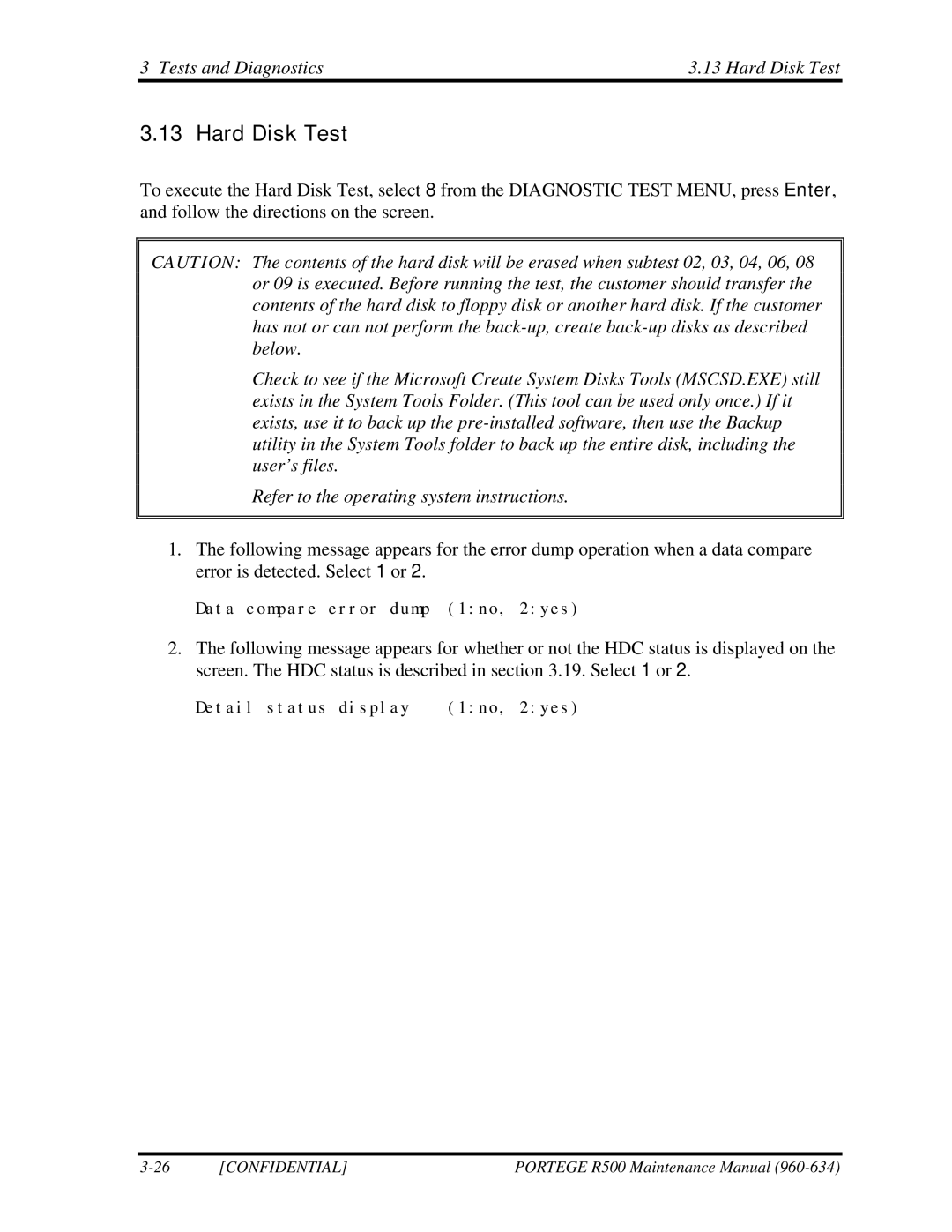 Toshiba r500 manual Tests and Diagnostics Hard Disk Test 